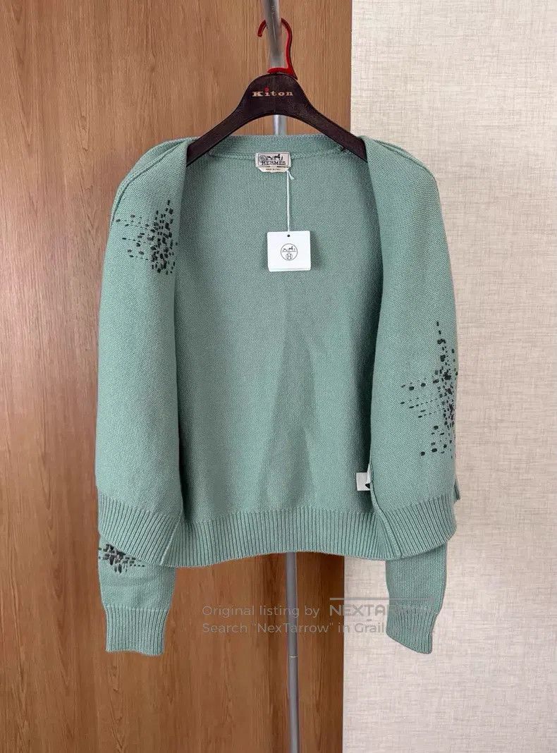 Hermes Hermes Men's cashmere cardigan Size US L / EU 52-54 / 3 - 7 Thumbnail