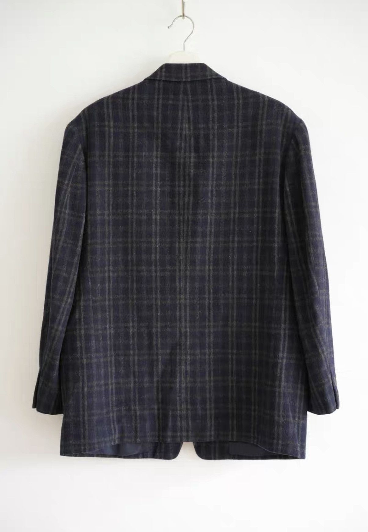Yohji Yamamoto Yohji Yamamoto 90s Navy Vintage Plaid Blazer K4 Size US S / EU 44-46 / 1 - 2 Thumbnail
