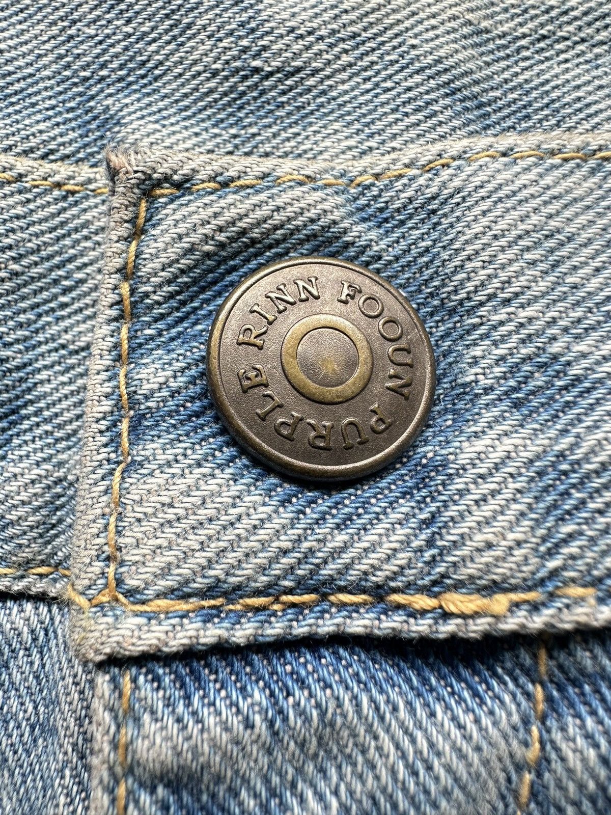 Japanese Brand 00's Rinn Fooun Purple by Takeshi Wakabashi rework jeans Size US 35 - 9 Thumbnail