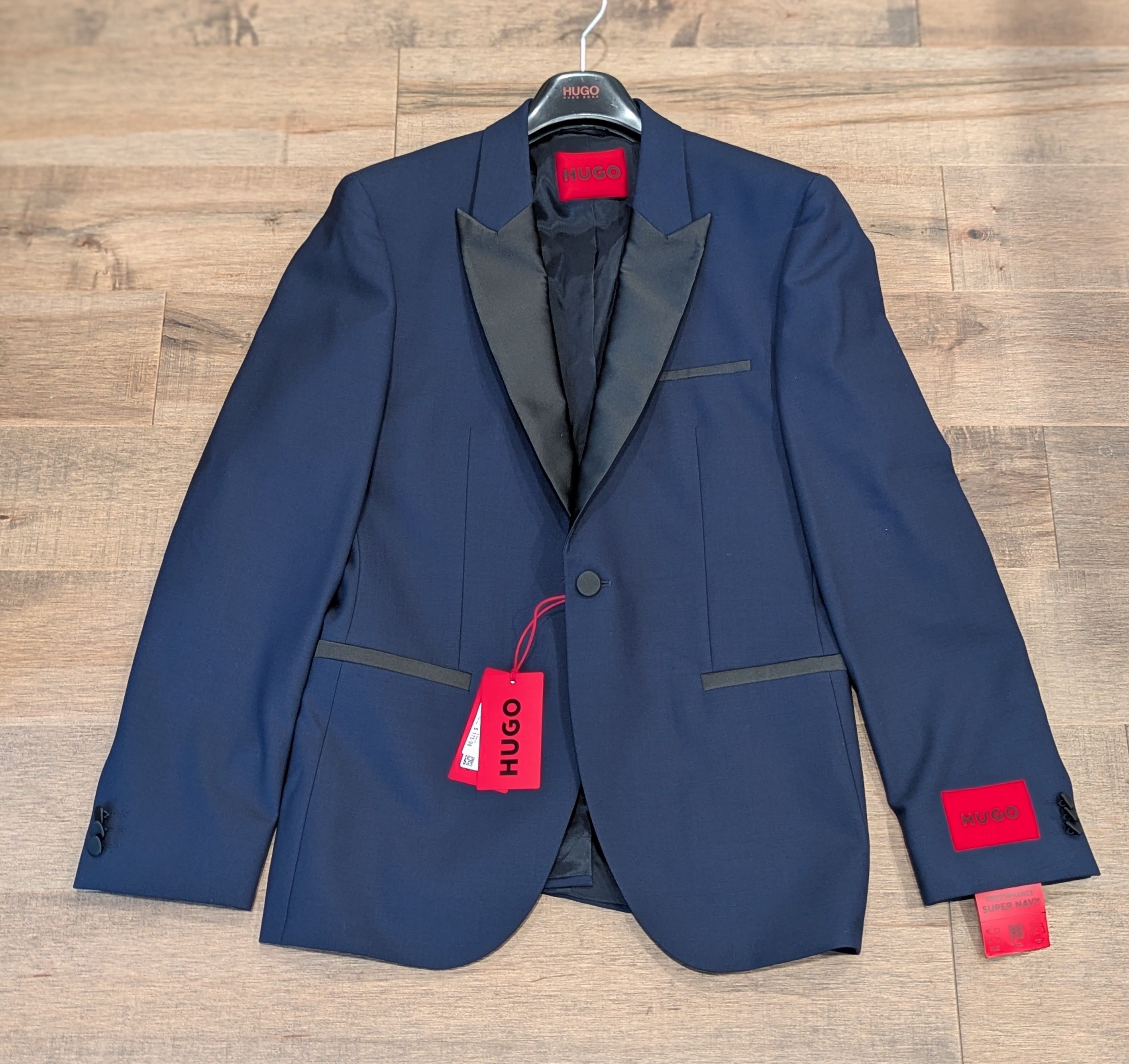 Hugo HUGO Hugo Boss Peak Lapel Stretch Dinner Jacket Blue 38R Size 38R - 1 Thumbnail