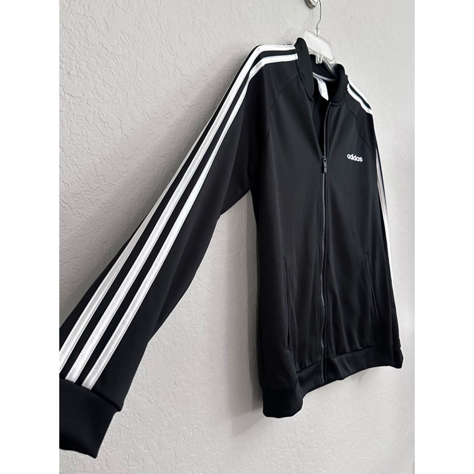 Adidas Adidas Track Jacket Black 3-Stripes Full Zip Womens Large Size L / US 10 / IT 46 - 7 Thumbnail