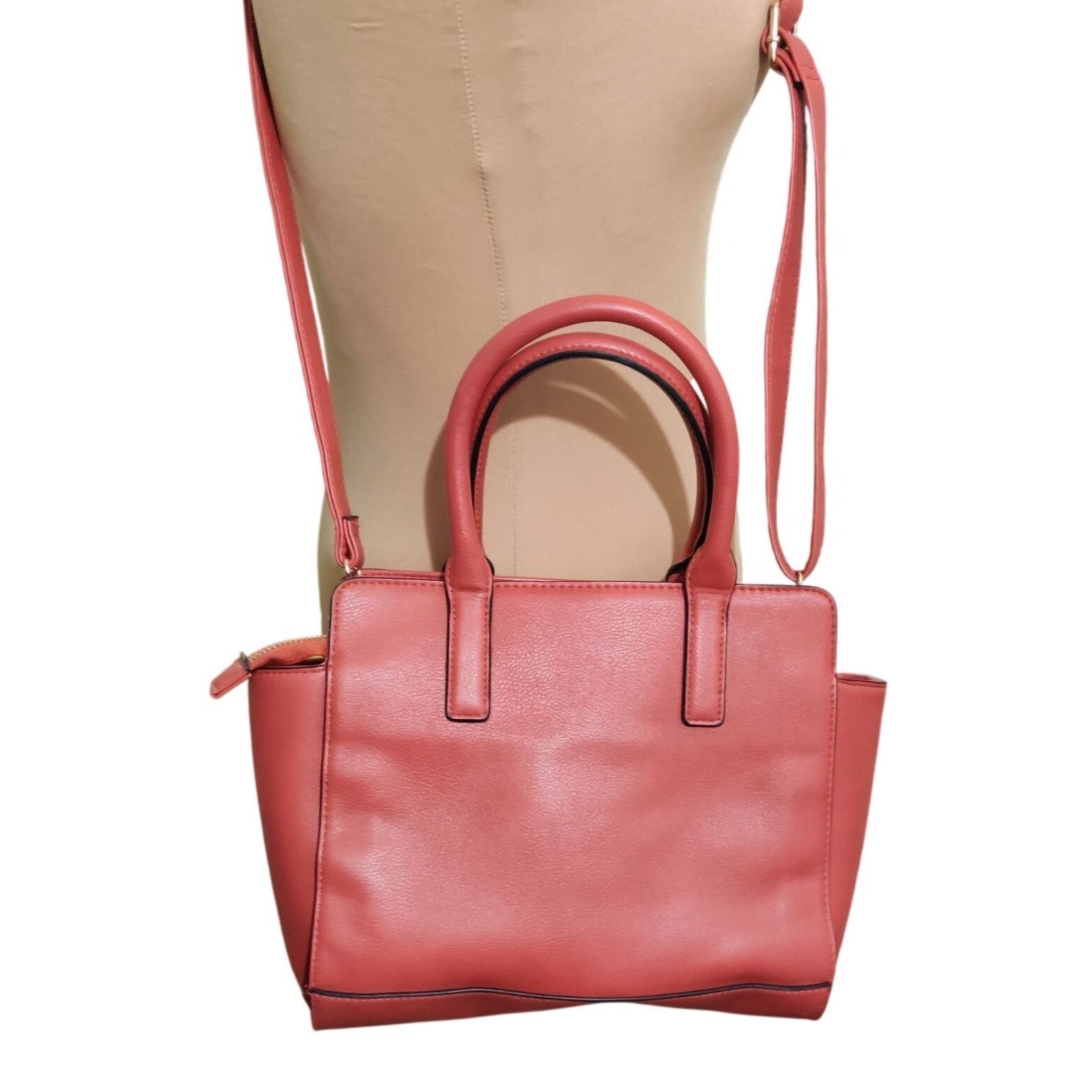 Other Red Faux Leather Leopard Accent Satchel Crossbody Bag Y2K Ma Size ONE SIZE - 7 Thumbnail