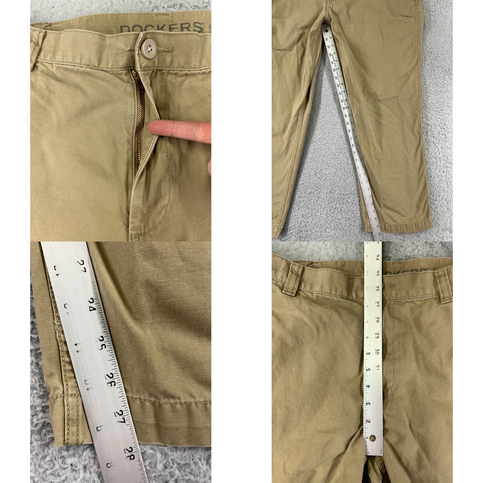 Dockers DOCKERS Cargo Pants Mens 38 Beige 100% Cotton Duck Canvas Straight Relaxed 5-Pocket Pockets Belt Loops Casual Workwear Outdoor Size US 38 / EU 54 - 8 Thumbnail