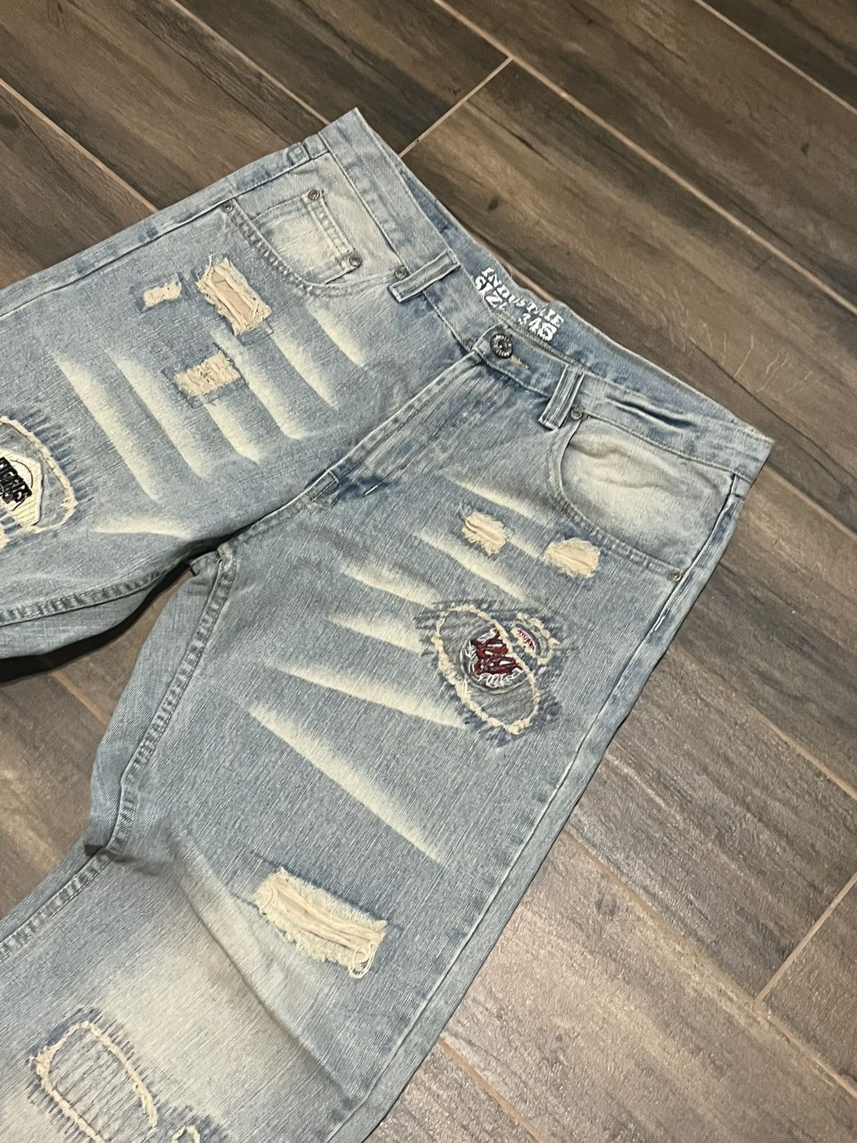 Hysteric Glamour × If Six Was Nine × Le Grande Bleu (L.G.B.) 2000 s flared distress japan denim pants y2k style Size US 33 - 2 Thumbnail