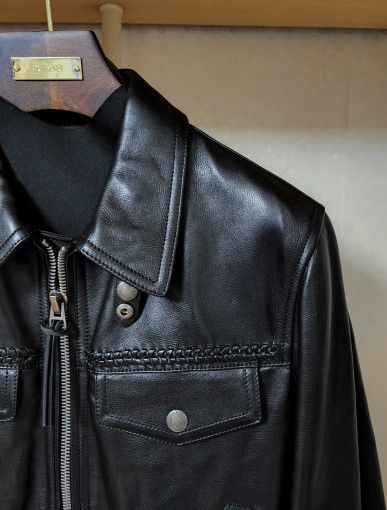 Tom Ford o1sm1stk0824 Leather Jacket in Black Size US M / EU 48-50 / 2 - 2 Thumbnail