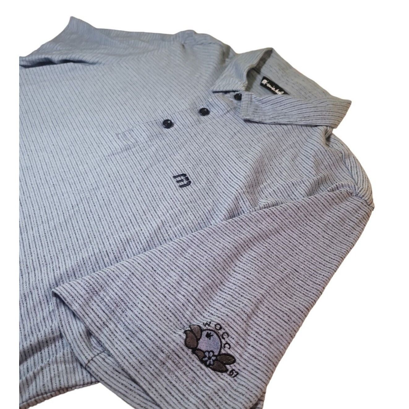 TravisMathew Travis Mathew Men's L Polo Faded Denim Pima Cotton Blend Size US L / EU 52-54 / 3 - 3 Thumbnail