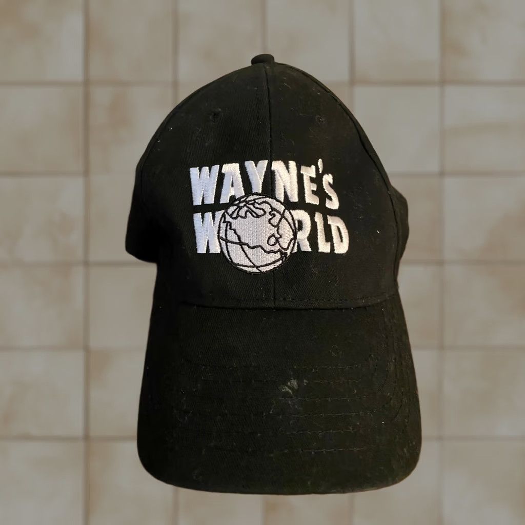 Vintage Wayne's World Hat Wayne Baseball Cap Movie Black Mens One Size Adjustable Size ONE SIZE - 1 Thumbnail
