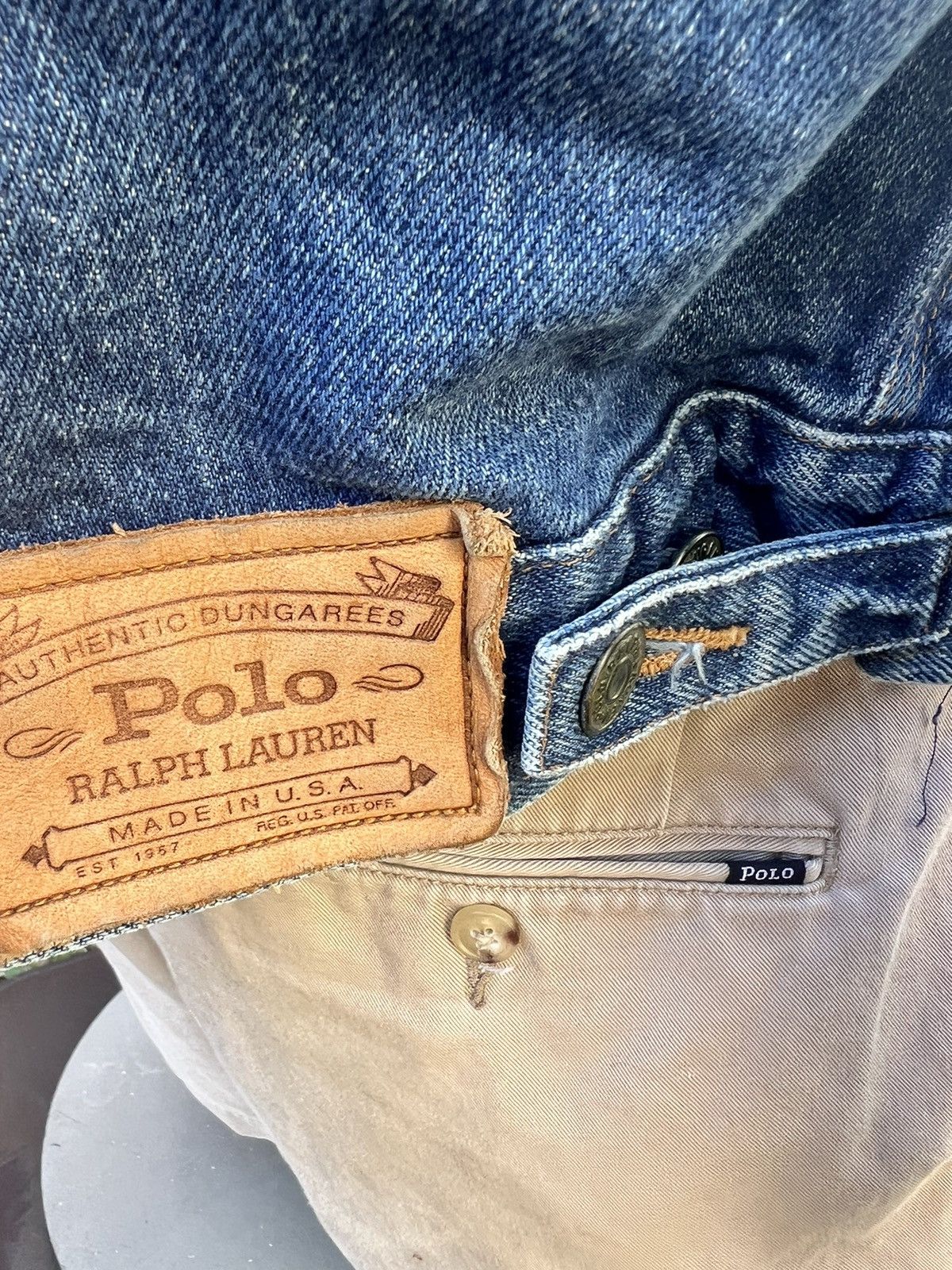 Polo Ralph Lauren Vintage 90s Polo RL Dungarees USA Trucker Jean Jacket XL Size US XL / EU 56 / 4 - 10 Thumbnail