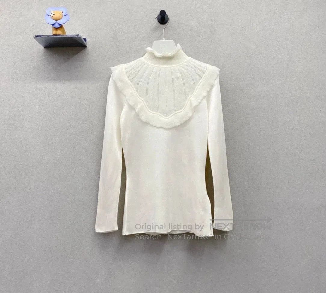 Hermes Hermes Beige Ruffle Knit Top. Size US S / EU 44-46 / 1 - 2 Thumbnail