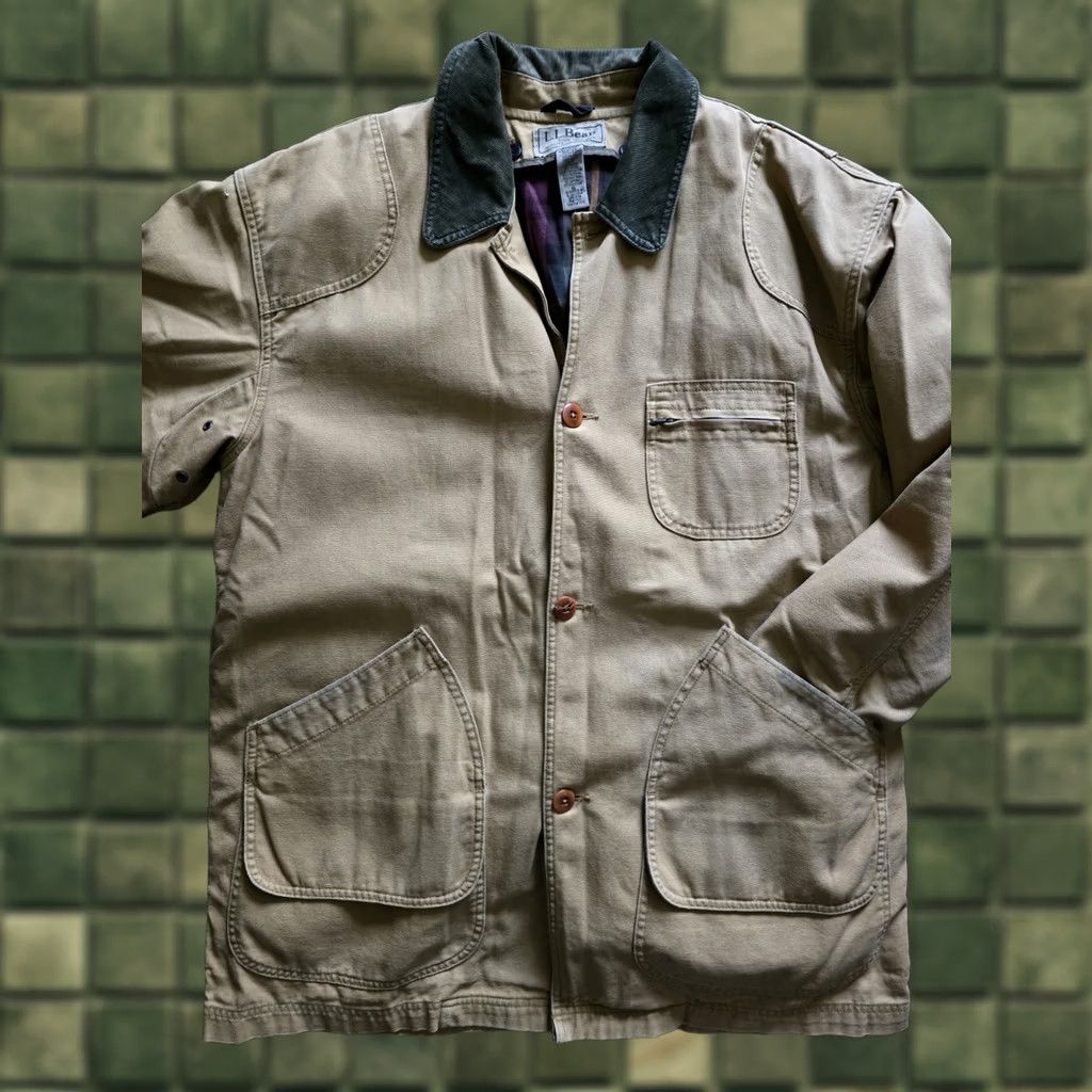 Vintage VINTAGE LL Bean Chore Coat Jacket 90s Removable Primaloft Lining Tan XL Men’s (Adult) Mens Size US XL / EU 56 / 4 - 1 Thumbnail