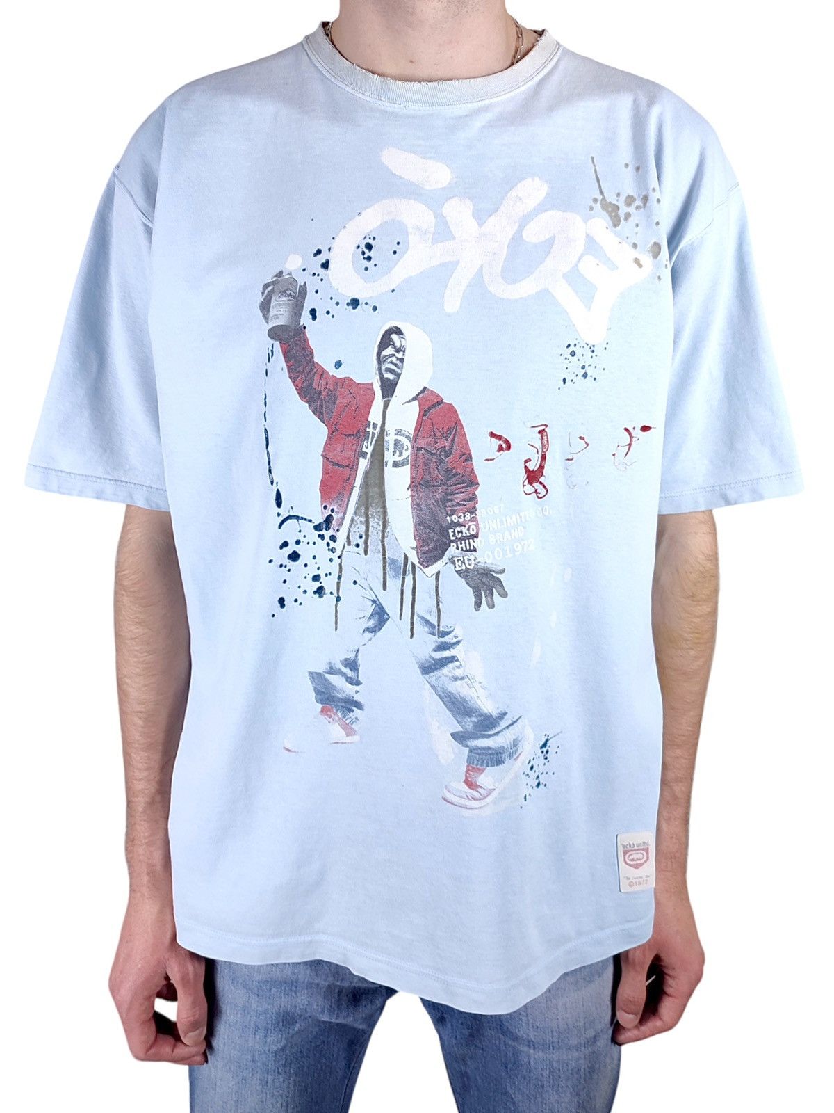 Ecko Unltd. Y2K Vintage Ecko Graffiti Distressed Print Hip-Hop Tee Size US XL / EU 56 / 4 - 2 Thumbnail
