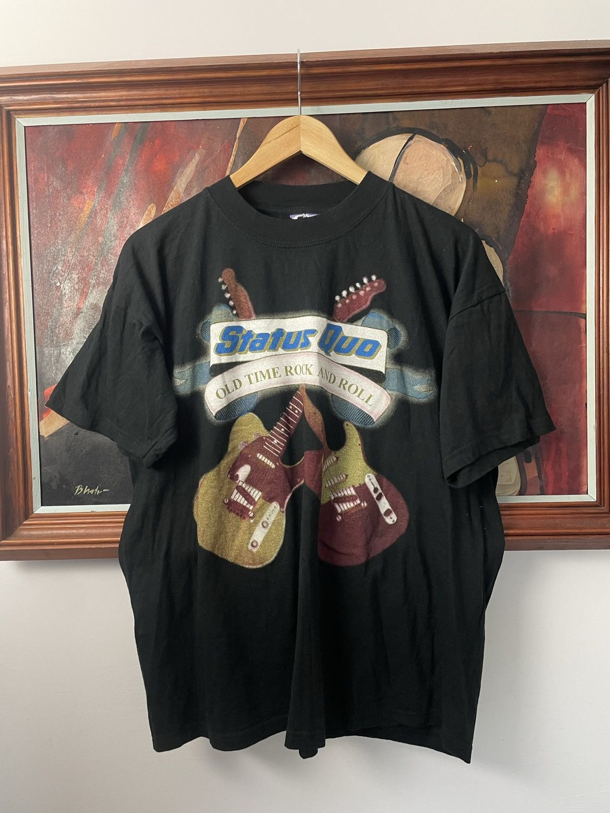 Band Tees Status Quo Old Time Rock And Roll Vintage Band Tee 2001 Y2k Size US L / EU 52-54 / 3 - 1 Thumbnail