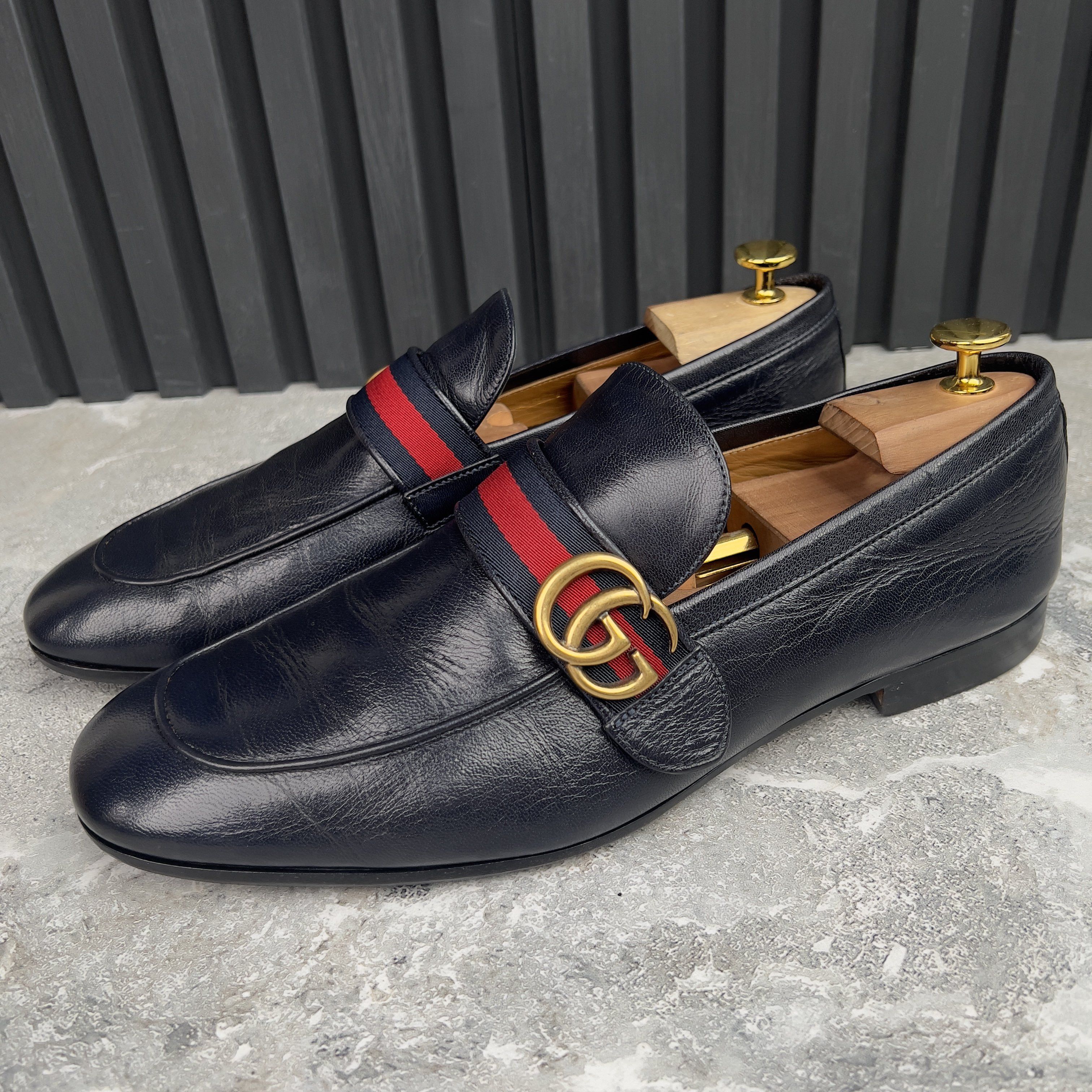 Gucci Donnie Web GG Loafers Navy Blue Leather Size US 10.5 / EU 43-44 - 1 Thumbnail