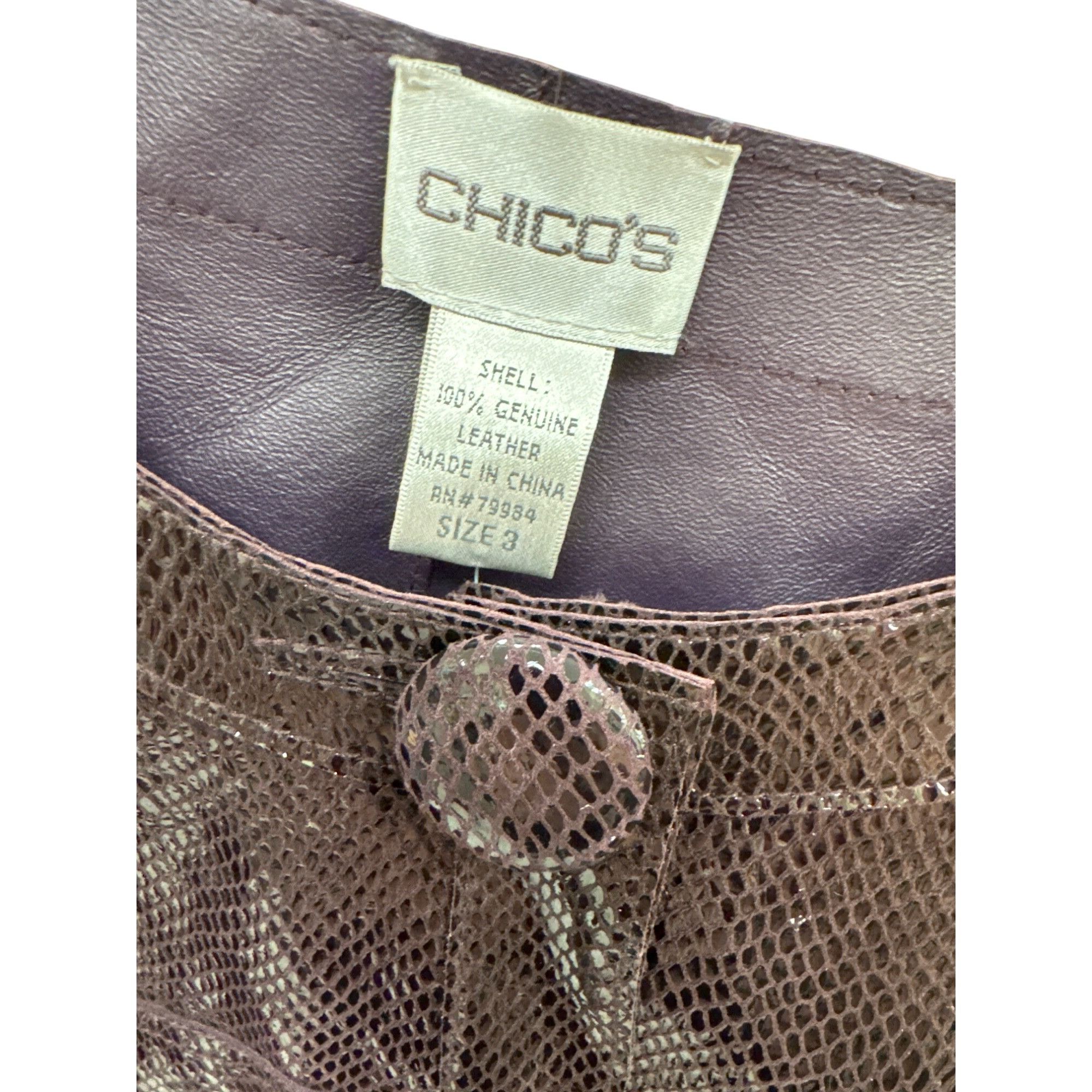 Chicos Chicos Womens Plum Leather Reversible Animal Print Jacket ou Size S / US 4 / IT 40 - 5 Thumbnail
