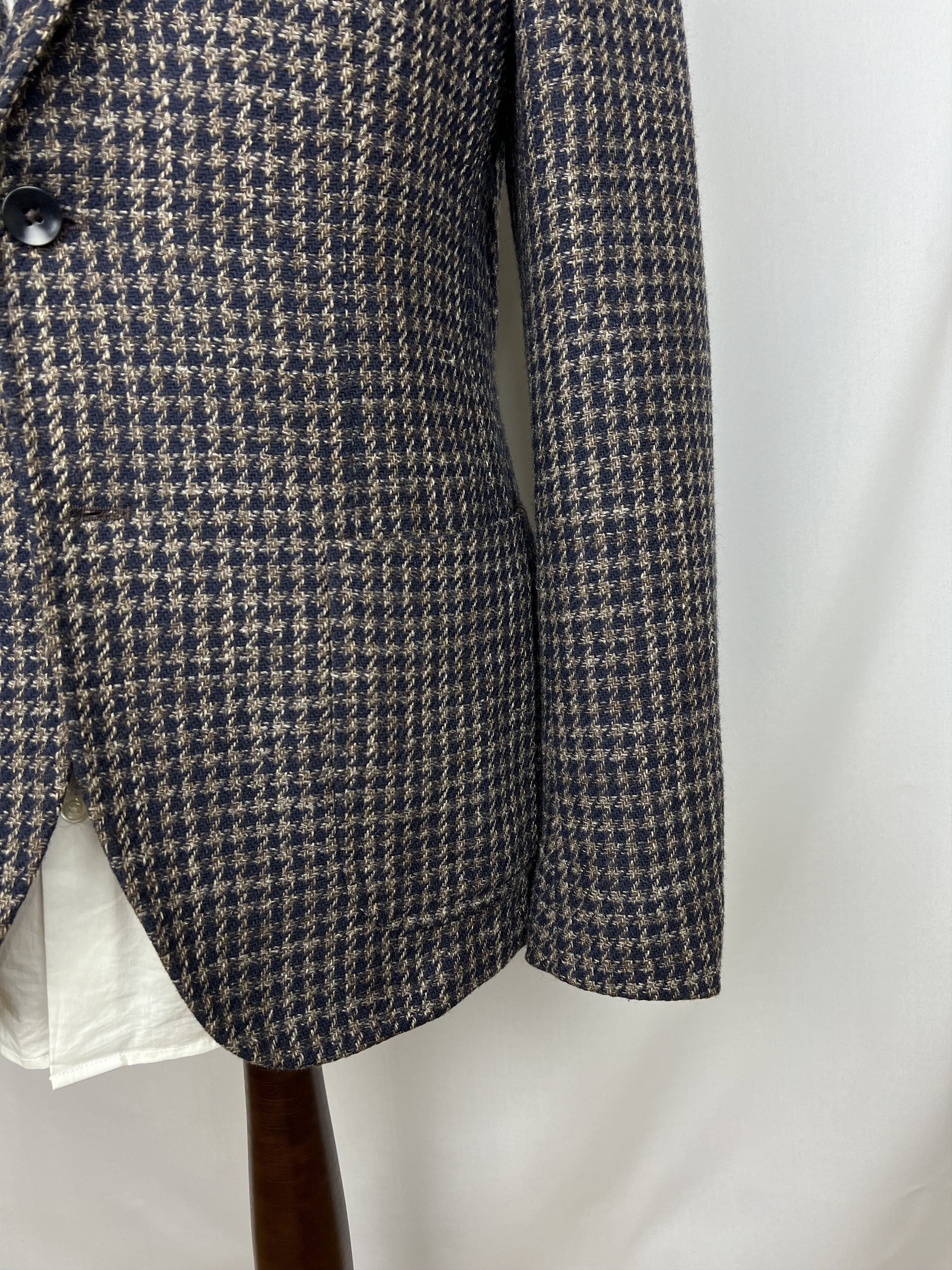 Paoloni Gorgeous Houndstooth Soft Wool Blend Unlined Sport Coat Size 40R - 7 Thumbnail