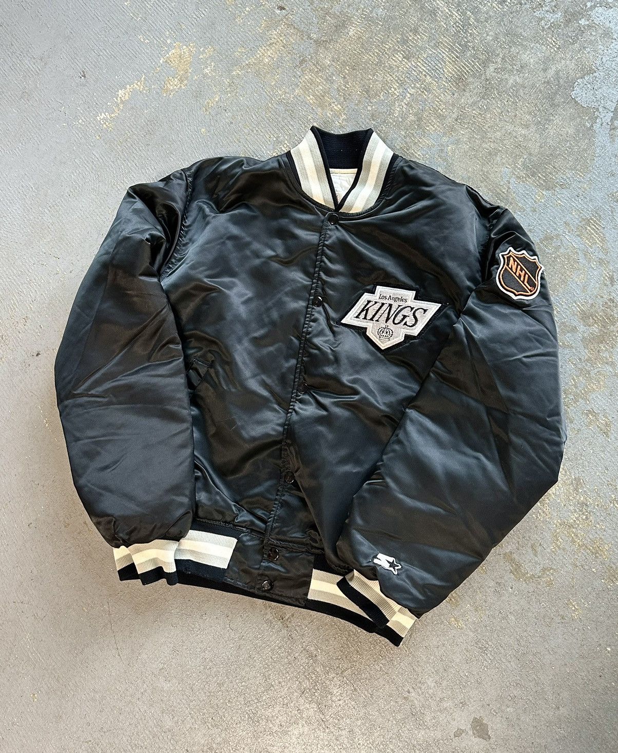 Vintage 90s Starter Los Angeles Kings Satin Bomber Jacket - Main Image