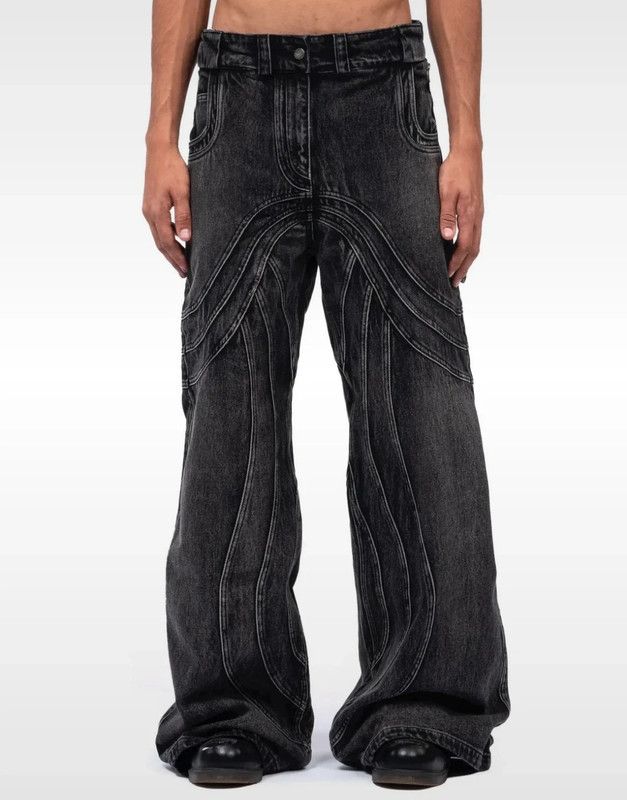 no/faith studios cargo denim black（NO FAITH STUDIOS Heavy
