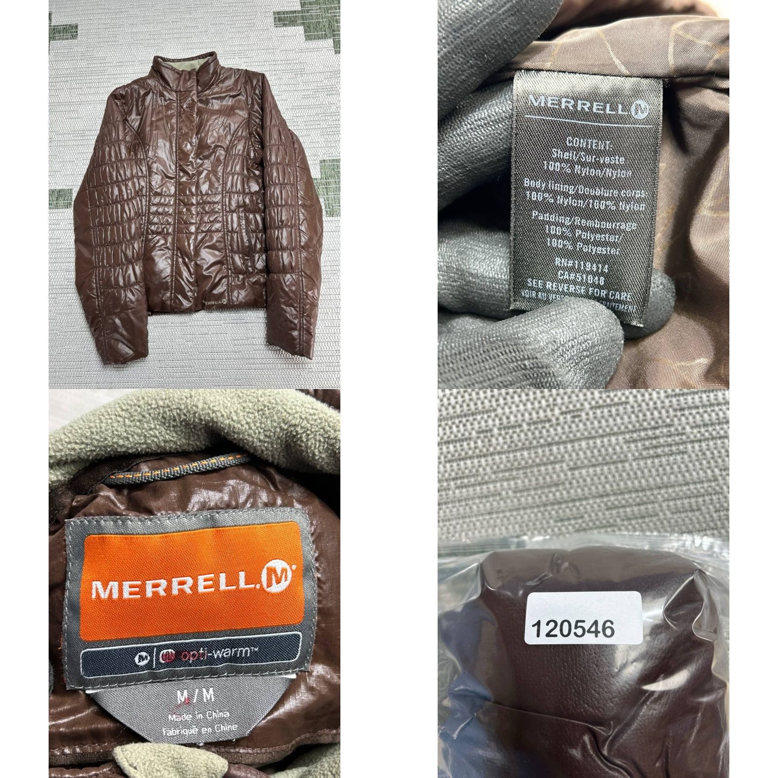 Merrell Merrell Puffer Jacket Womens Medium Brown Down Fill Full Zip Size M / US 6-8 / IT 42-44 - 8 Thumbnail