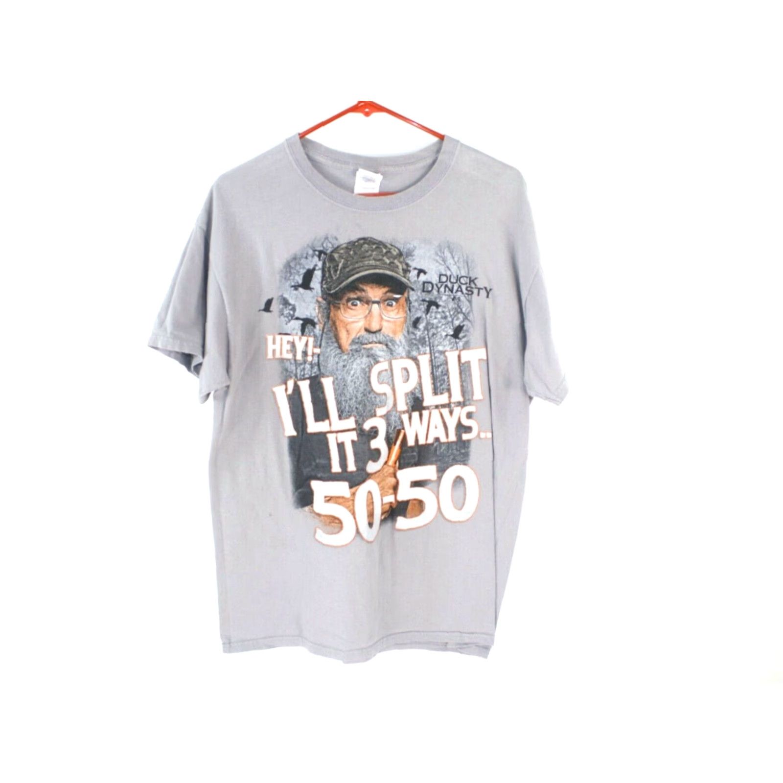 Vintage Duck Dynasty Shirt L Gray Graphic Print Hey I'll Split It 50-50 Casual Size US L / EU 52-54 / 3 - 2 Thumbnail