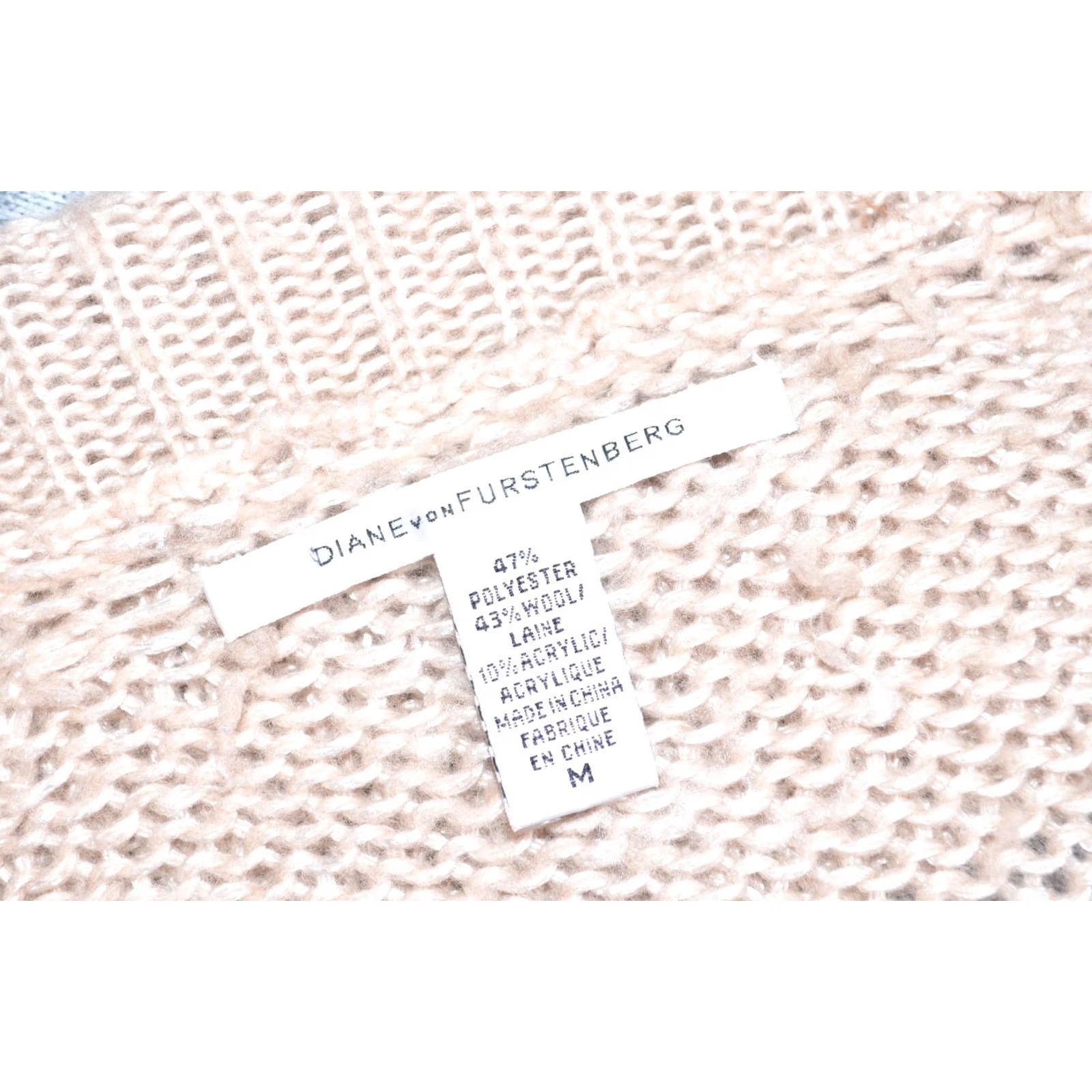 Diane von Furstenberg Diane von Furstenberg Wool Blend Knitted Beige Open Cardigan Jumper Size M Women Cardigan XS? Size M / US 6-8 / IT 42-44 - 5 Thumbnail