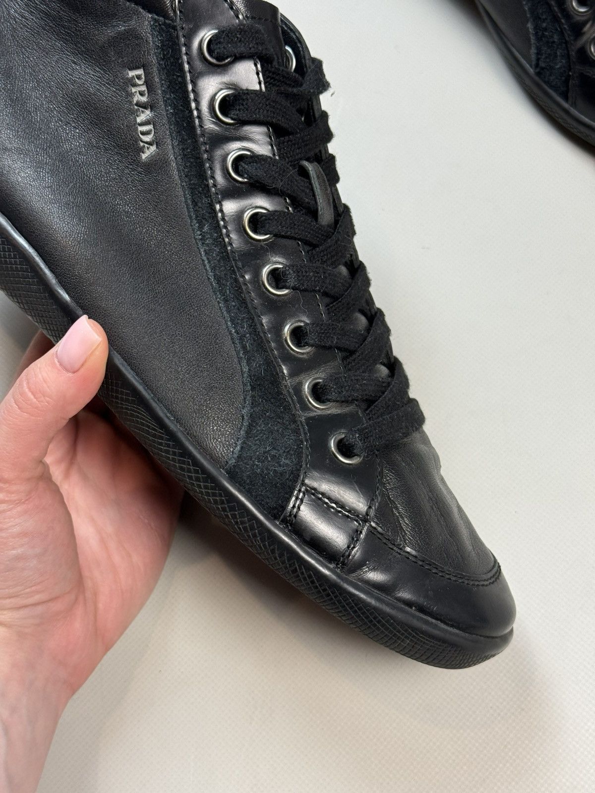 Prada Prada Men’s Leather Casual Mid Lace Up Sneakers Shoes Size US 10 / EU 43 - 7 Thumbnail