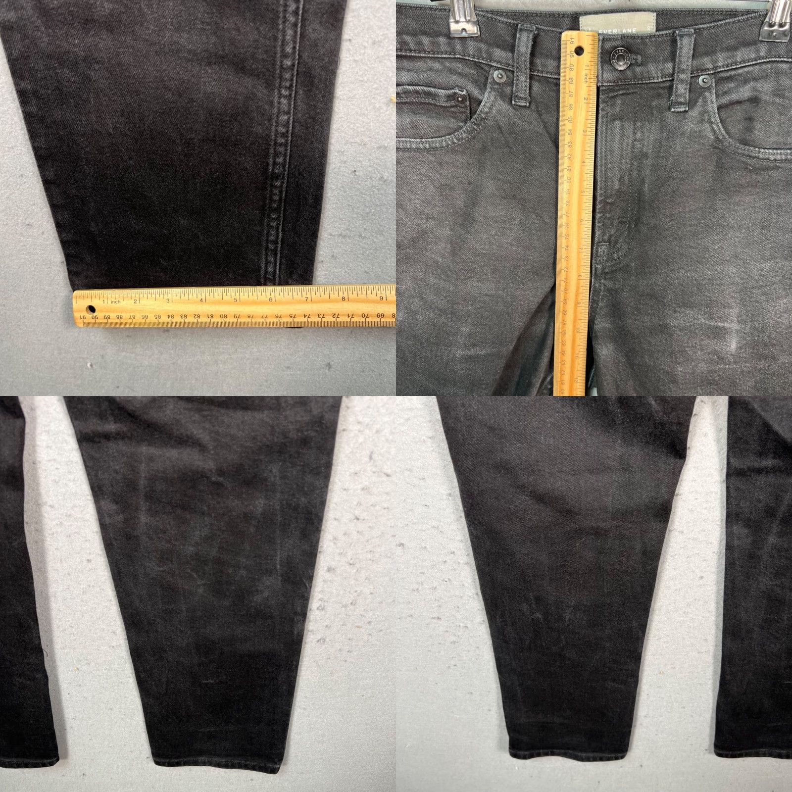 Everlane Everlane Jeans Slim 31 x 28 The Straight Denim Black Organic Cotton Blend 5-Pocket Mens Size US 31 - 8 Thumbnail