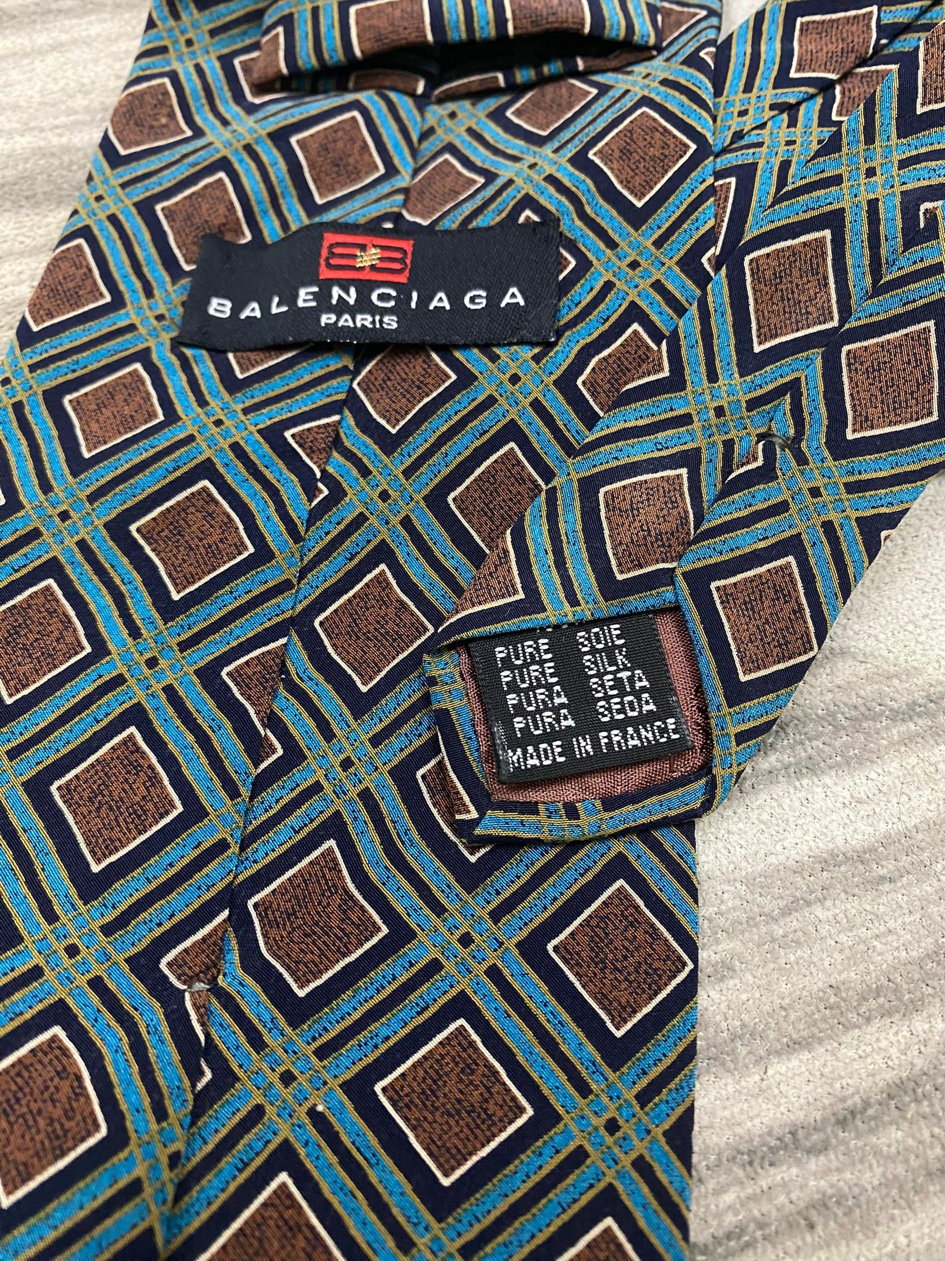 Balenciaga Balenciaga pure Silk Neck tie monogram design casual Size ONE SIZE - 2 Thumbnail