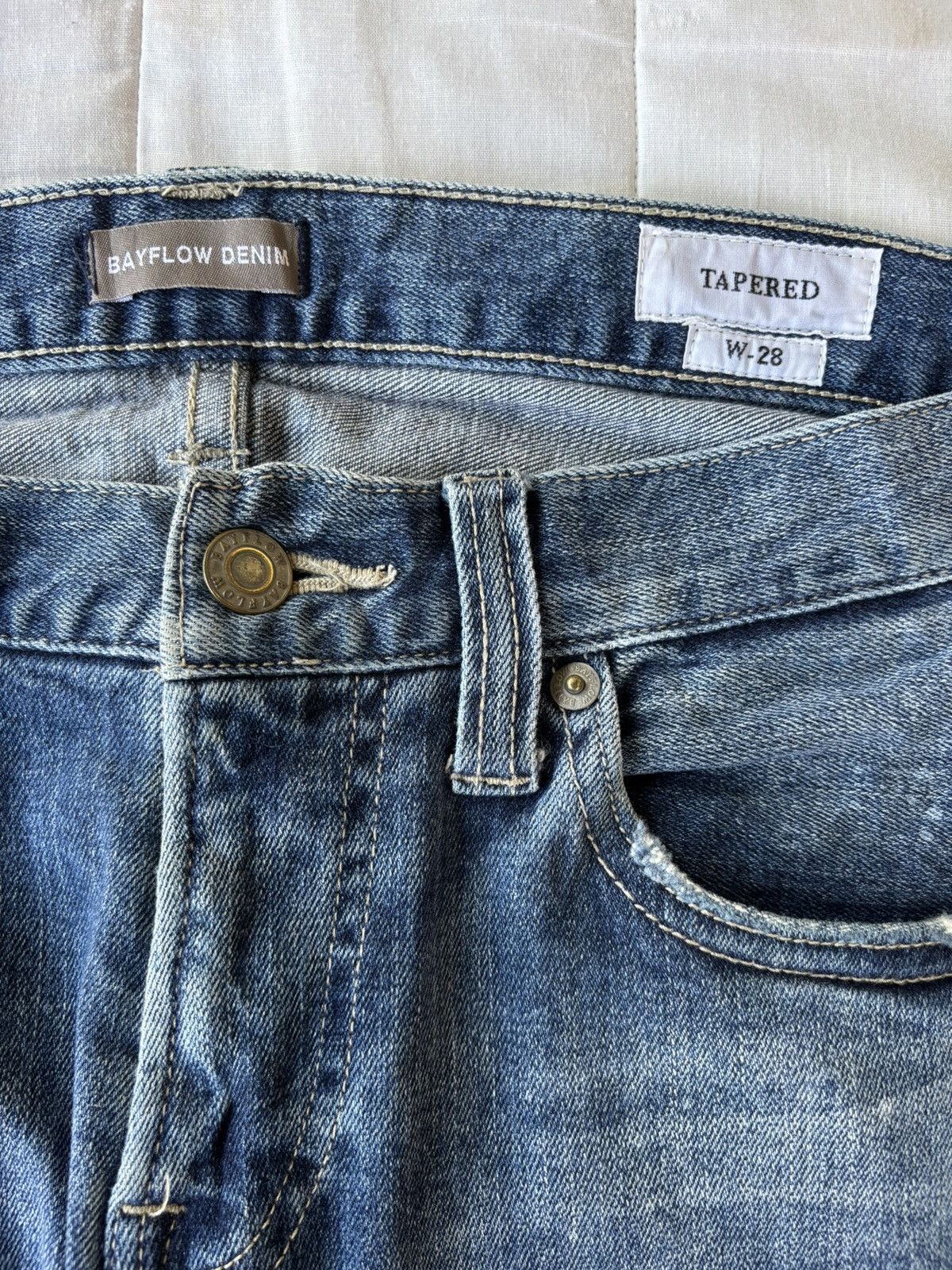 Kapital VINTAGE JEANS DISTRESSED BAYFLOW TAPERED DENIM JEANS Size US 28 / EU 44 - 9 Thumbnail