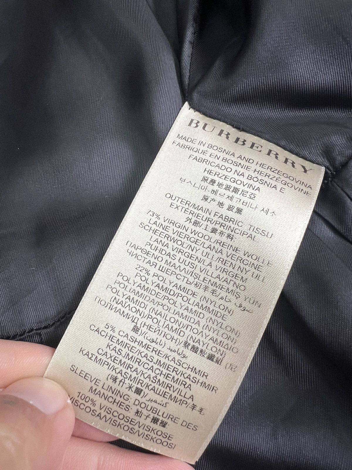 Burberry × Vintage Burberry Wool Cashmere Black Double Breasted Trench Coat Size S / US 4 / IT 40 - 11 Thumbnail