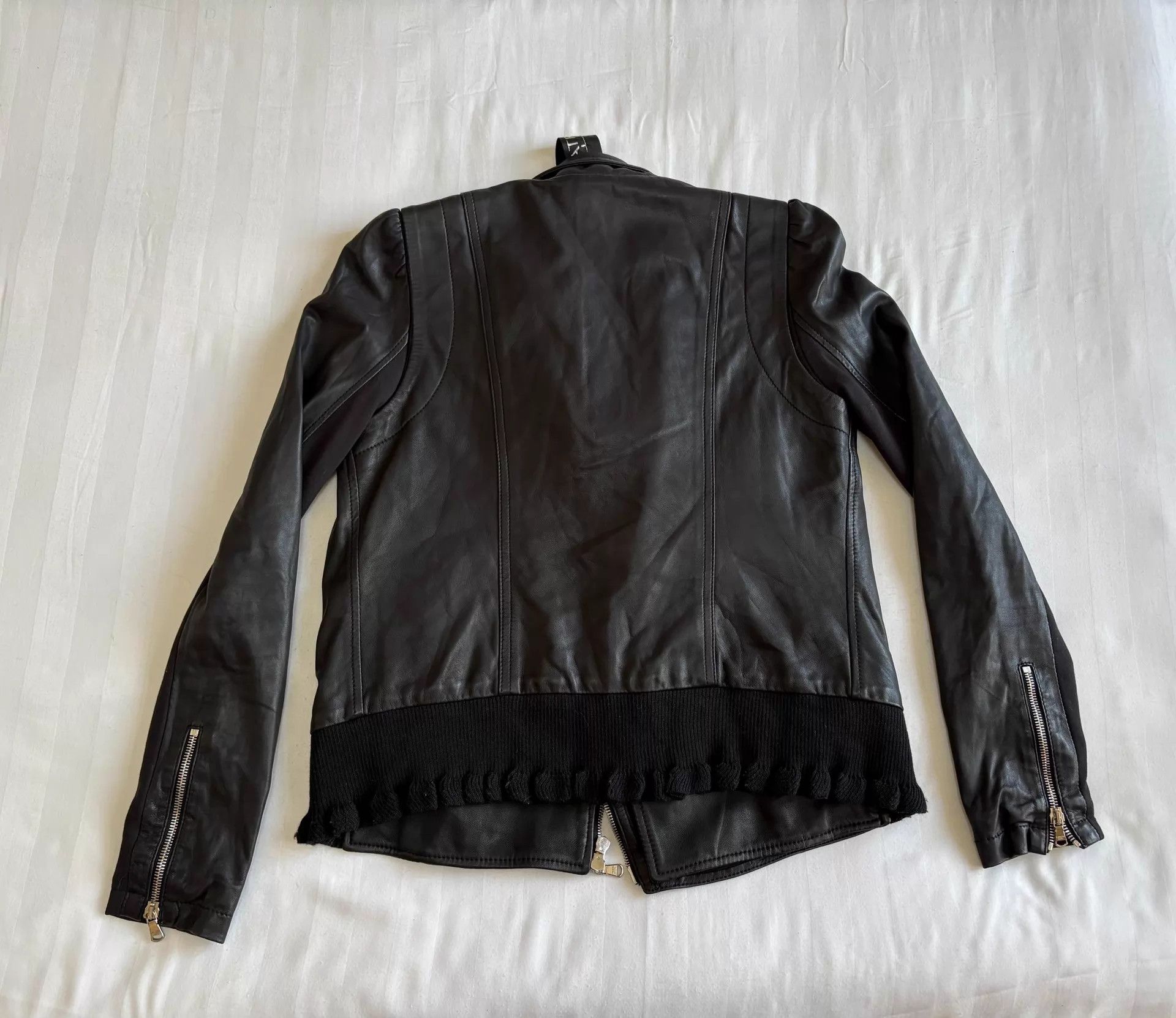 Patrizia Pepe Patrizia Pepe Vintage Lambskin Draped Collar Knit Jacket Size M / US 6-8 / IT 42-44 - 8 Thumbnail