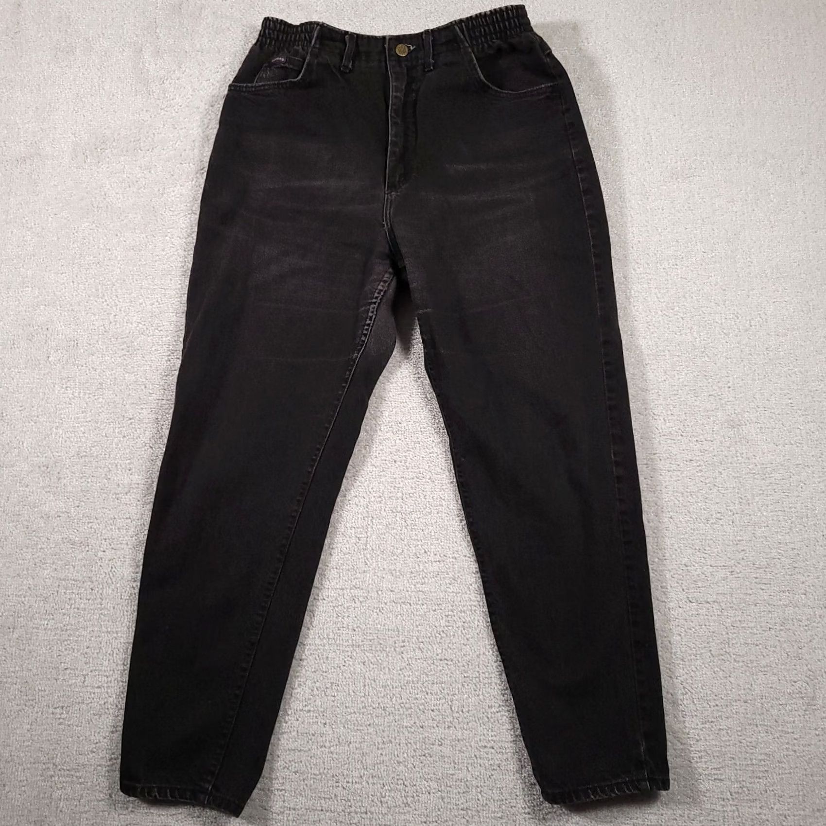 Lee VINTAGE Lee Riders Jeans Women's 14 Med Classic Fit Black Denim Tapered Leg USA Size 36" / US 14 / IT 50 - 2 Thumbnail