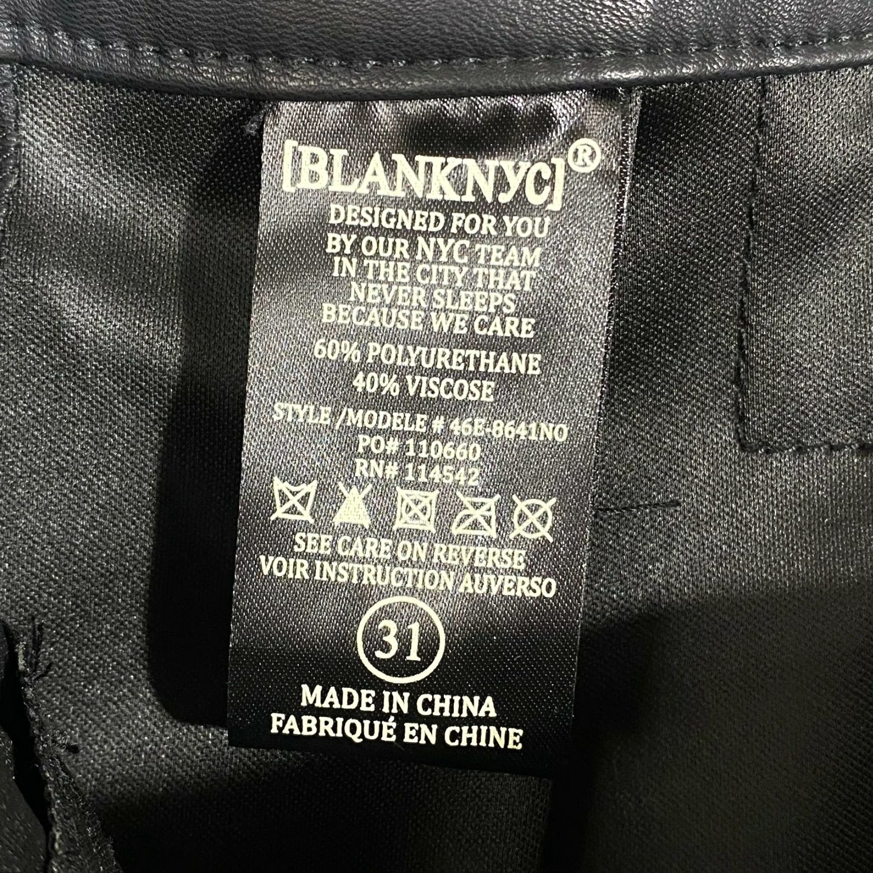 Vintage BLANK NYC Paperbag Waist Shorts Bow Black Faux Leather 31 Women Size 24" / US 00 / IT 34 - 4 Thumbnail