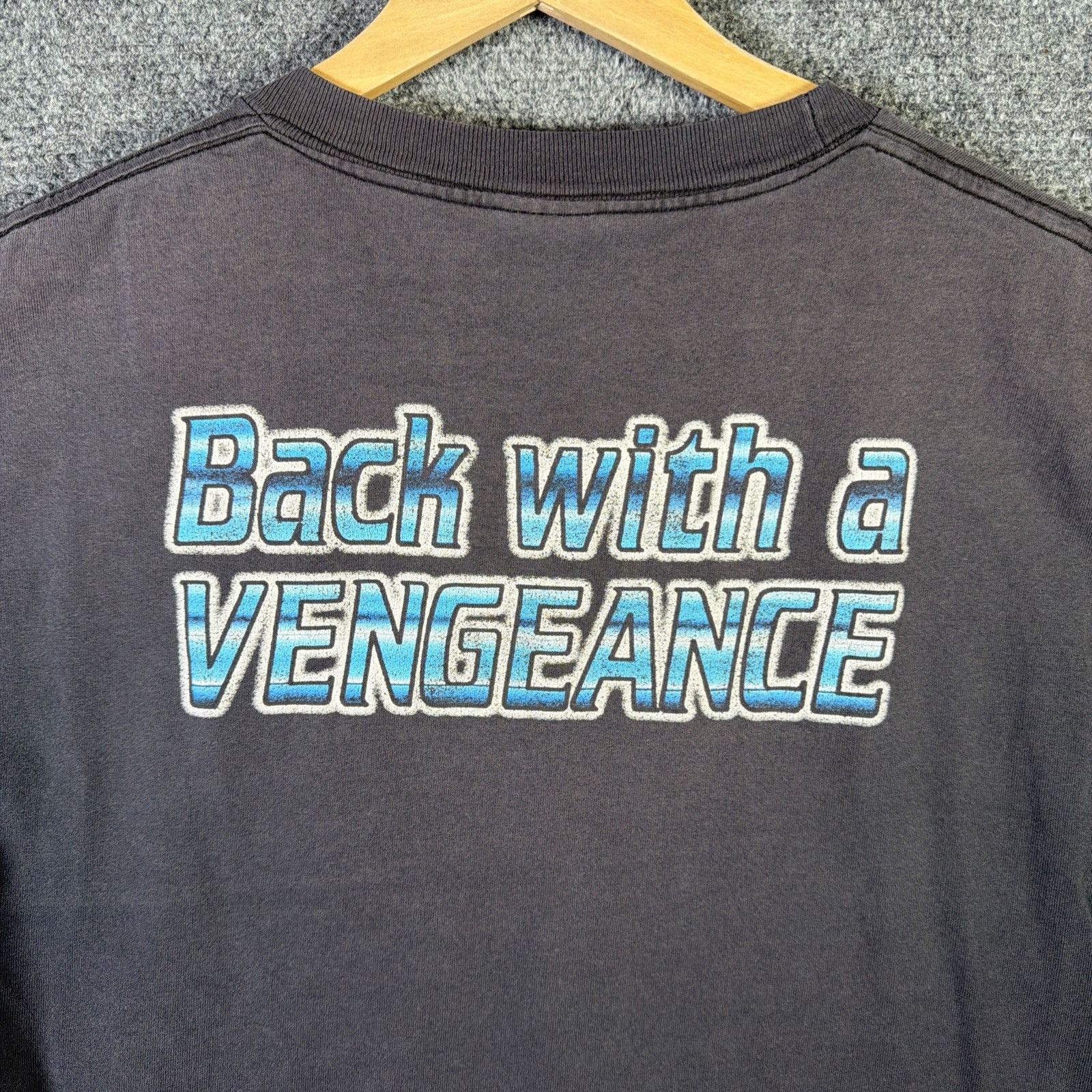 WWF Vintage Stone Cold Austin Shirt Large Black 90s Faded WWF Size US L / EU 52-54 / 3 - 8 Thumbnail