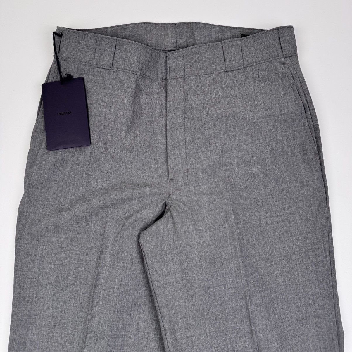 Prada Prada SS2024 Main-Line Light Gray Wide Fine Wool Pants Size US 34 / EU 50 - 2 Thumbnail