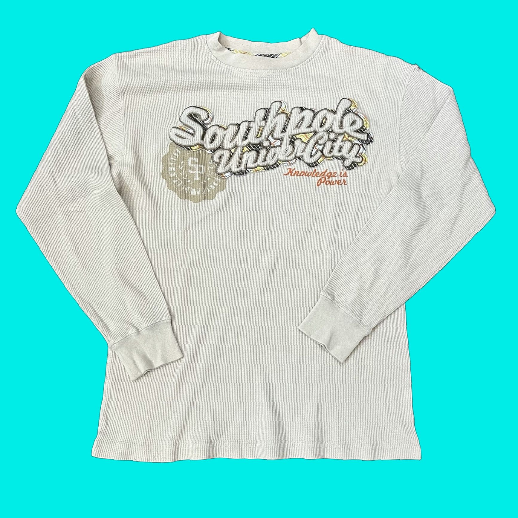 VINTAGE Southpole Mens Medium T-Shirt Long Sleeve Thermal Grunge