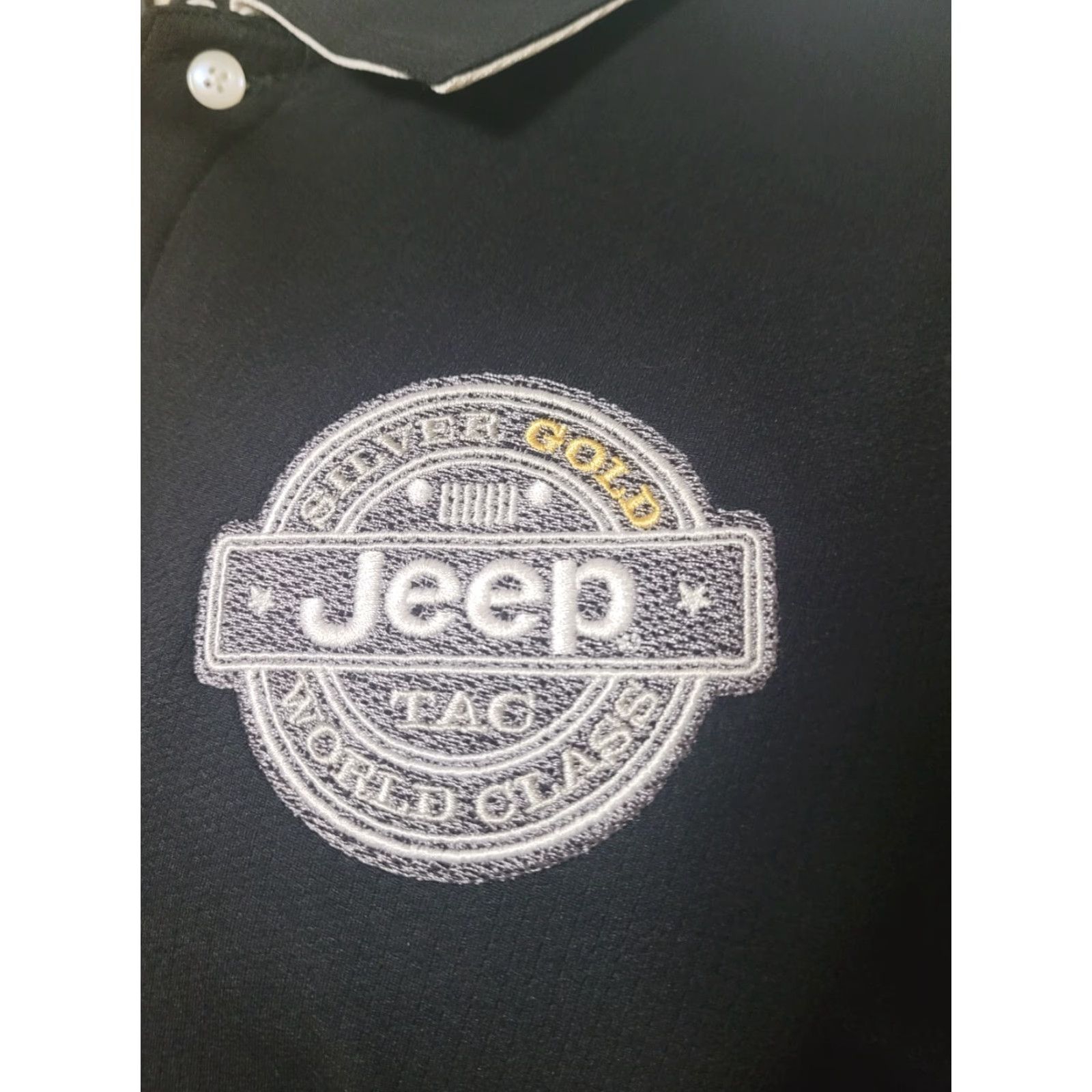 Jeep Jeep TAC World Class Medal Sewn Logo Polo Shirt Large Black Polyester Ultra Club Polo Men L Size US L / EU 52-54 / 3 - 2 Thumbnail