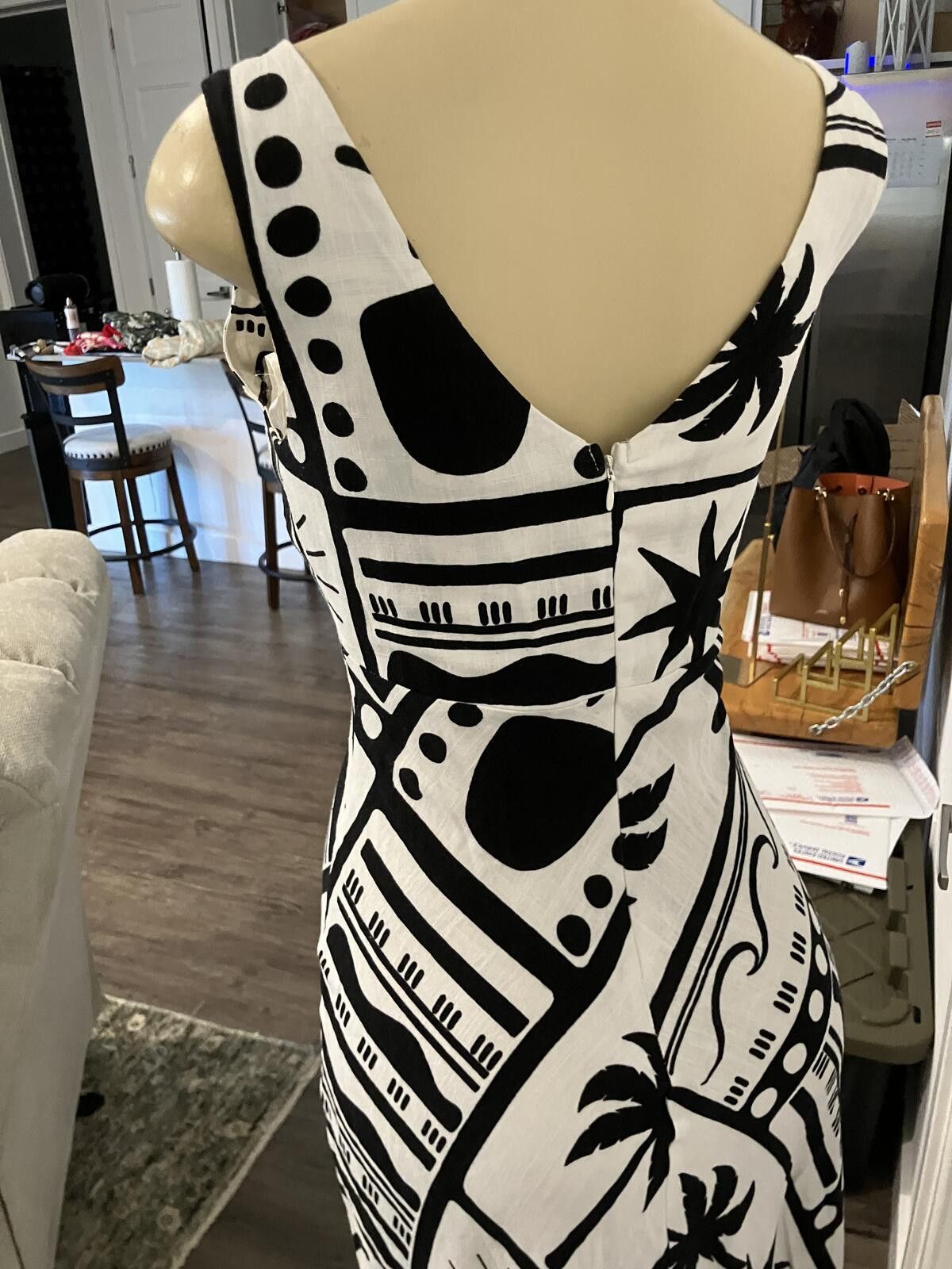 Other NWOT Black and White Patterned Sleeveless Maxi Dress Size XS / US 0-2 / IT 36-38 - 5 Thumbnail