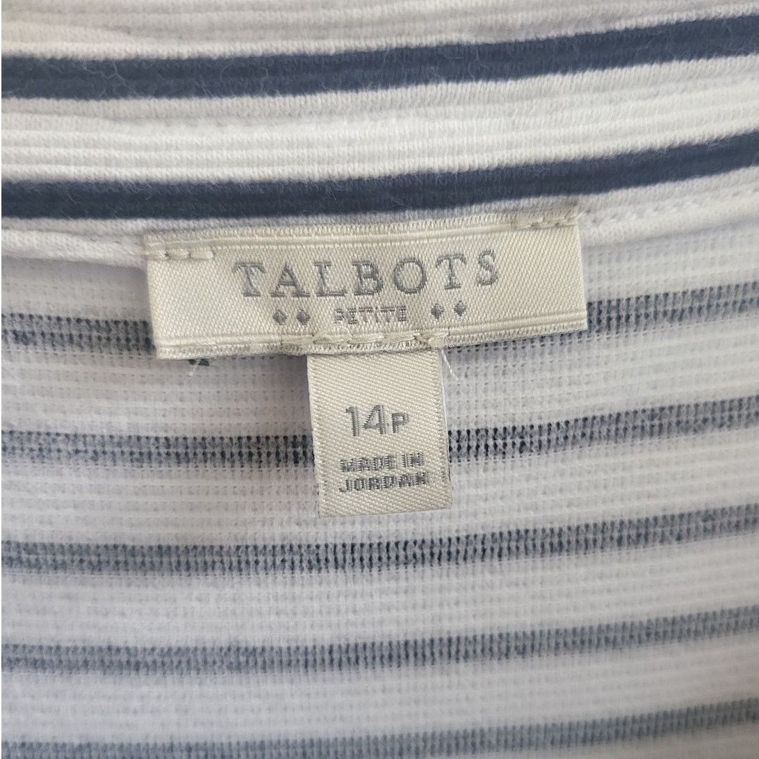 Other Talbots Navy & White Sleeveless Knee Length Dress - 14P Size XL / US 12-14 / IT 48-50 - 3 Thumbnail
