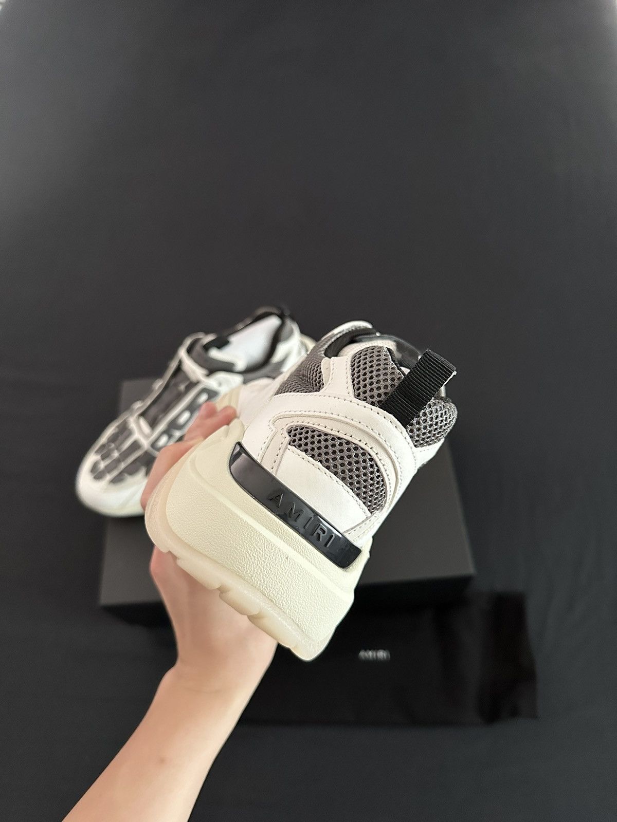 Amiri Amiri Tan Grey Bone Runner Size US 12 / EU 45 - 6 Thumbnail