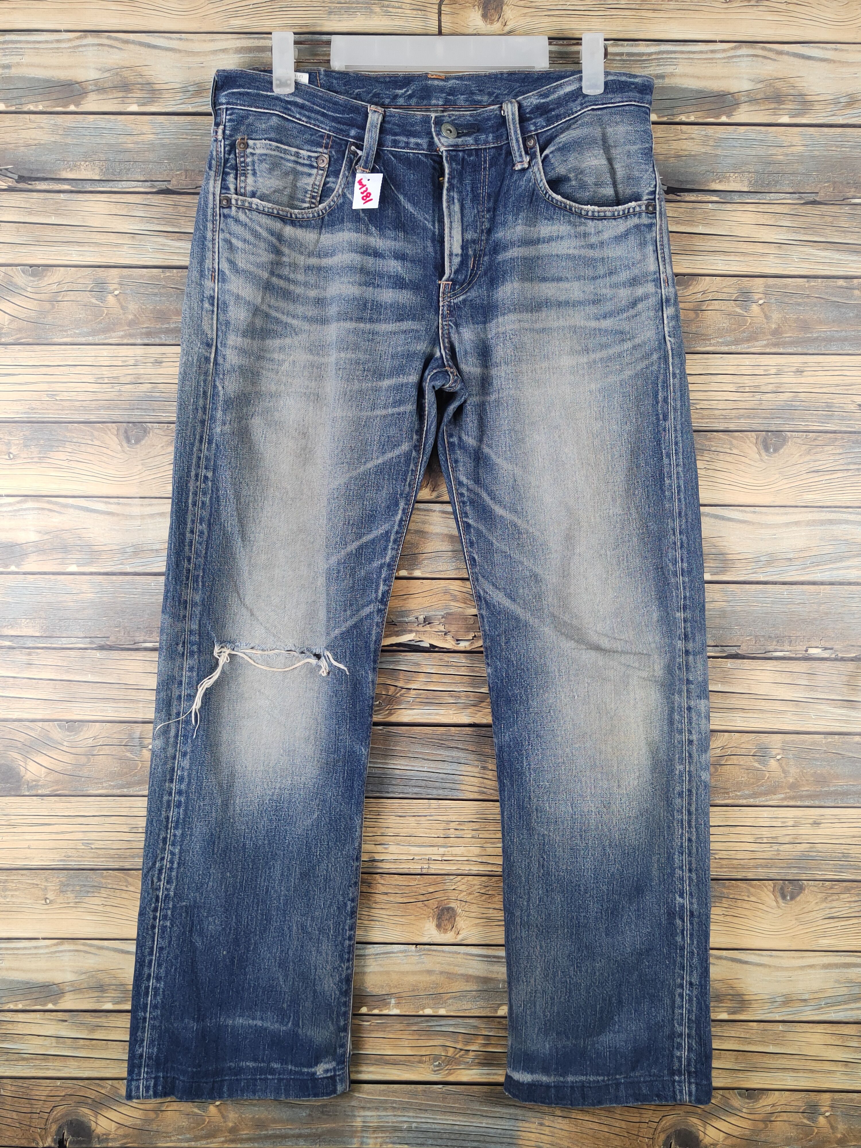 Edwin Edwin Blue Distressed Ripped denim Jeans #W1381 Size US 31 - 1 Thumbnail
