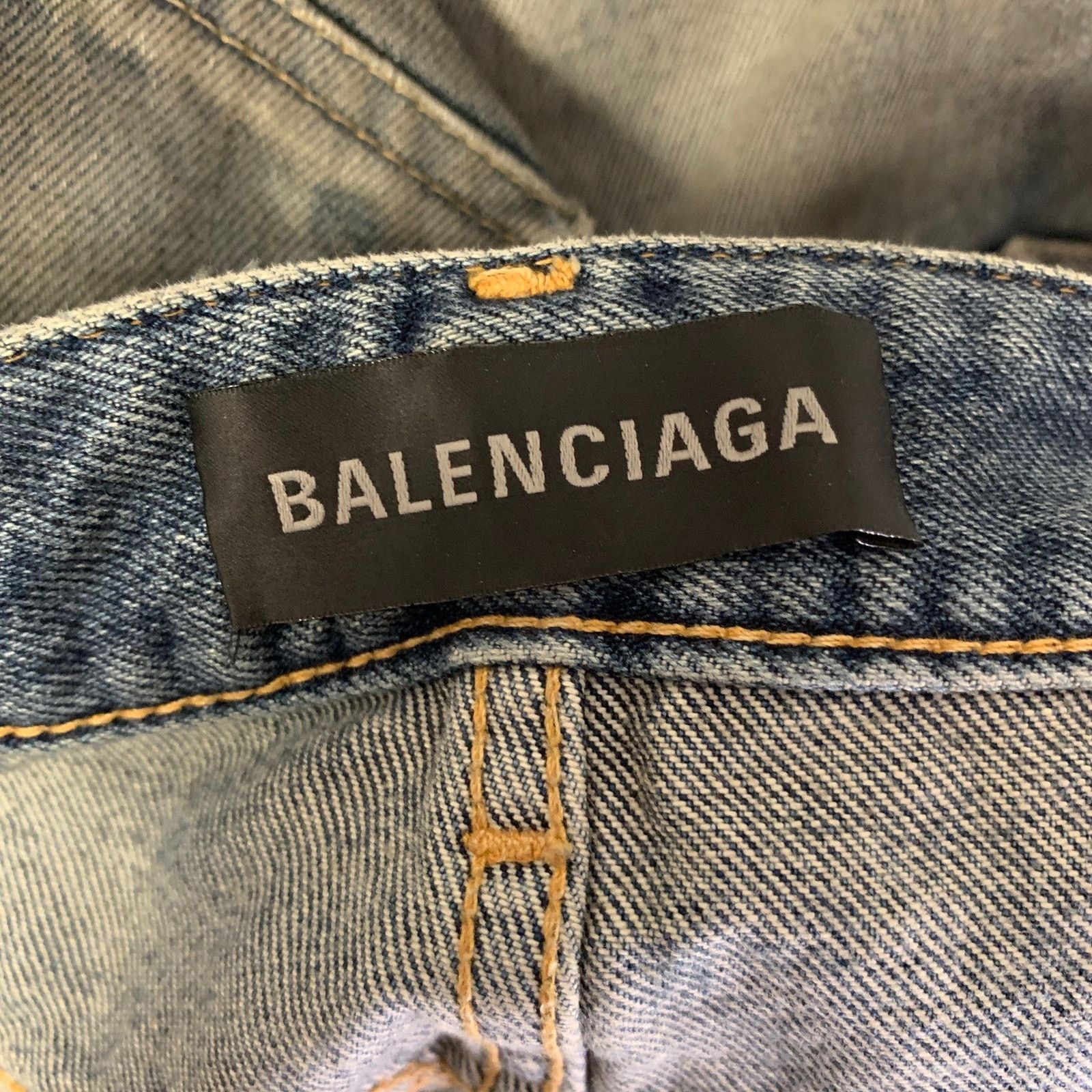 Balenciaga BALENCIAGA Size 2 Blue Mud Wash Cotton Denim Maxi Skirt Size 26" / US 2 / IT 38 - 10 Thumbnail