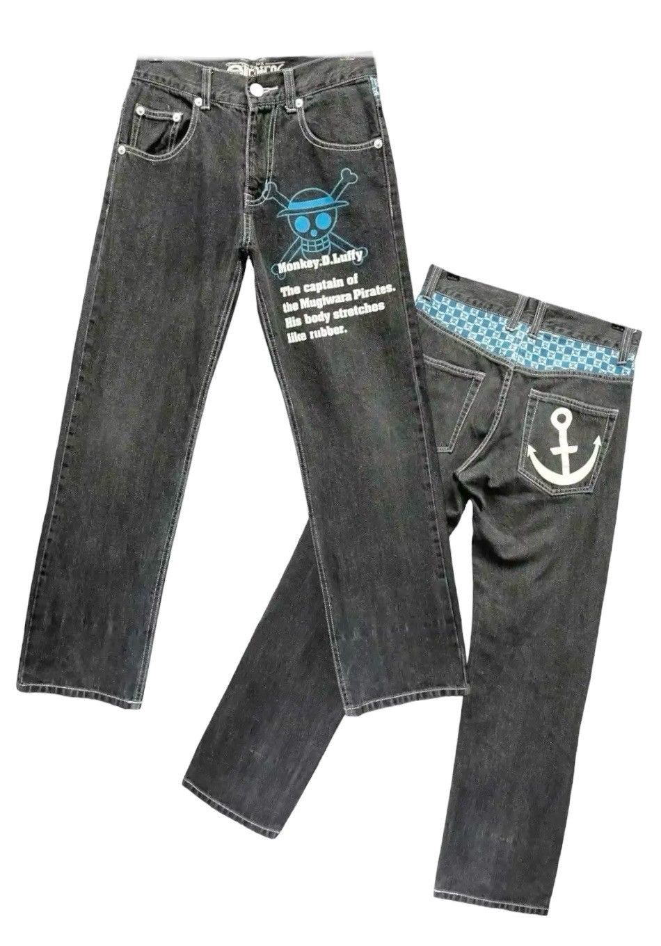 One Piece RARE🔥Vtg 90’s MONKEY D. LUFFY ONE PIECE ANIME Black Denim Size US 28 / EU 44 - 1 Thumbnail