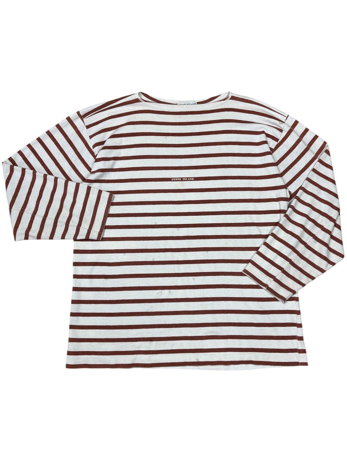 Stone Island VINTAGE STONE ISLAND SPELL OUT STRIPED LONGSHIRT 1989 Size US M / EU 48-50 / 2 - 5 Thumbnail