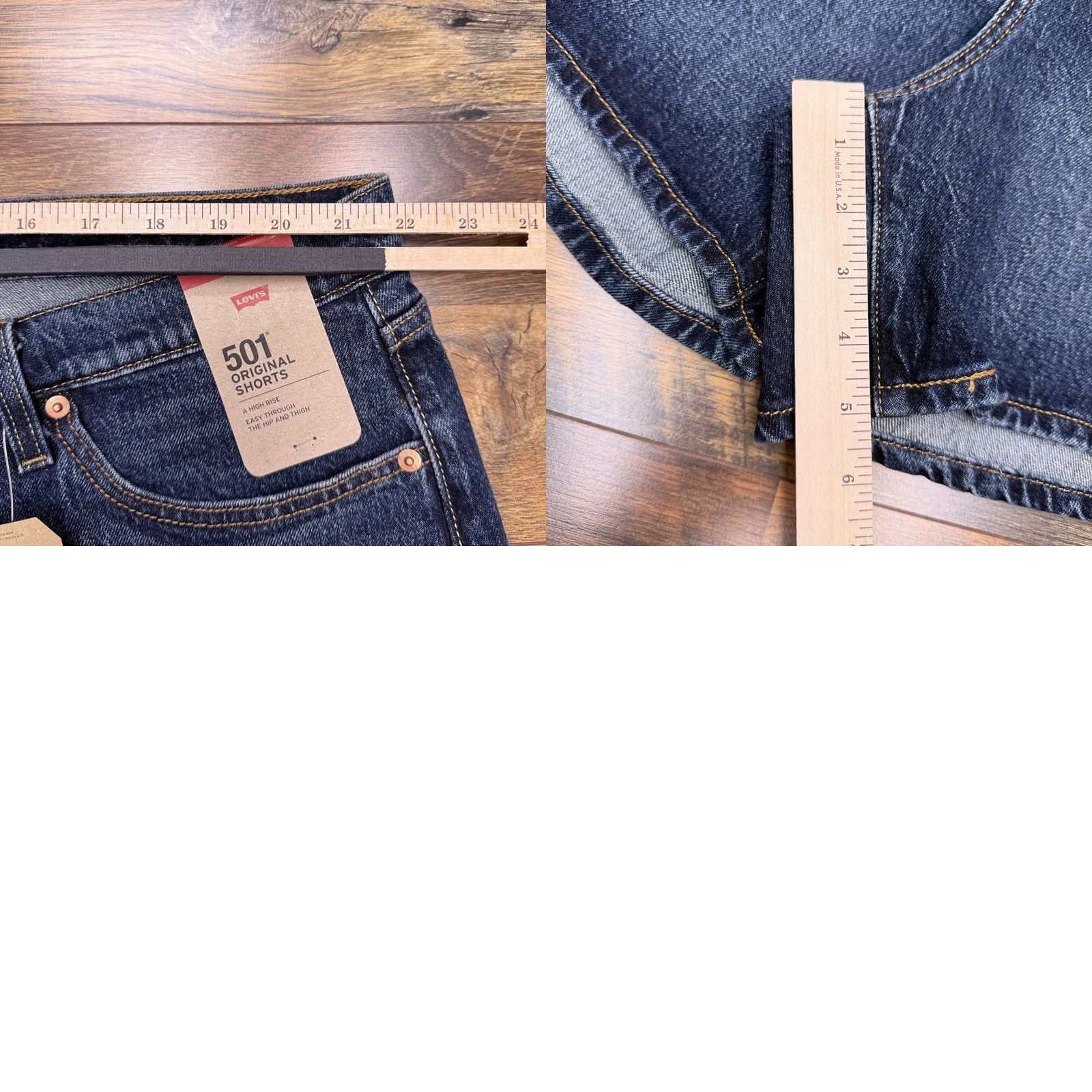 Levi's VINTAGE Levis 501 Shorts Womens 24W Button Fly High Rise Stretch New Size 42" / US 20 - 9 Thumbnail