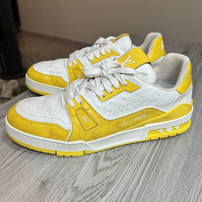Louis Vuitton Louis Vuitton Trainer Fashion Sneakers in White Yellow -250 Size US 10.5 / EU 43-44 - 1 Thumbnail
