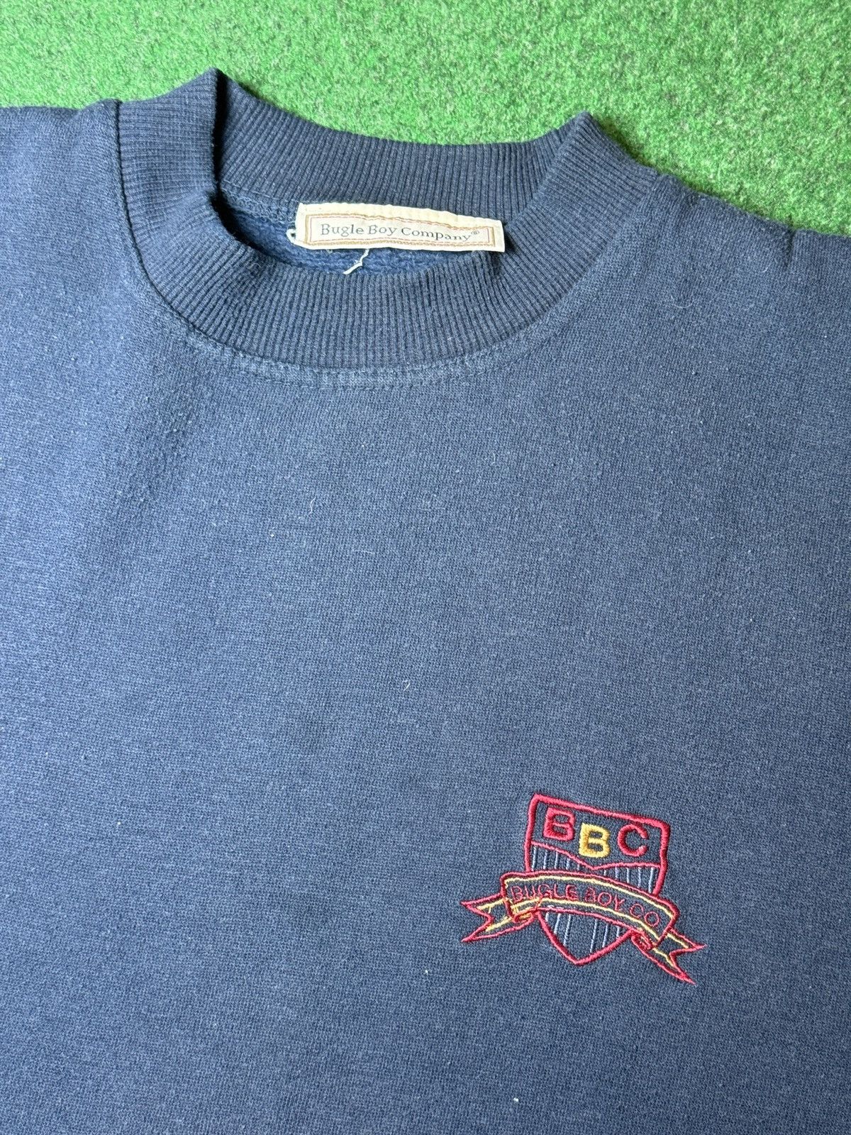 Bugle Boy × Vintage Vintage 90s Bugle Boy Co Navy Crewneck Sweatshirt Size US L / EU 52-54 / 3 - 2 Thumbnail