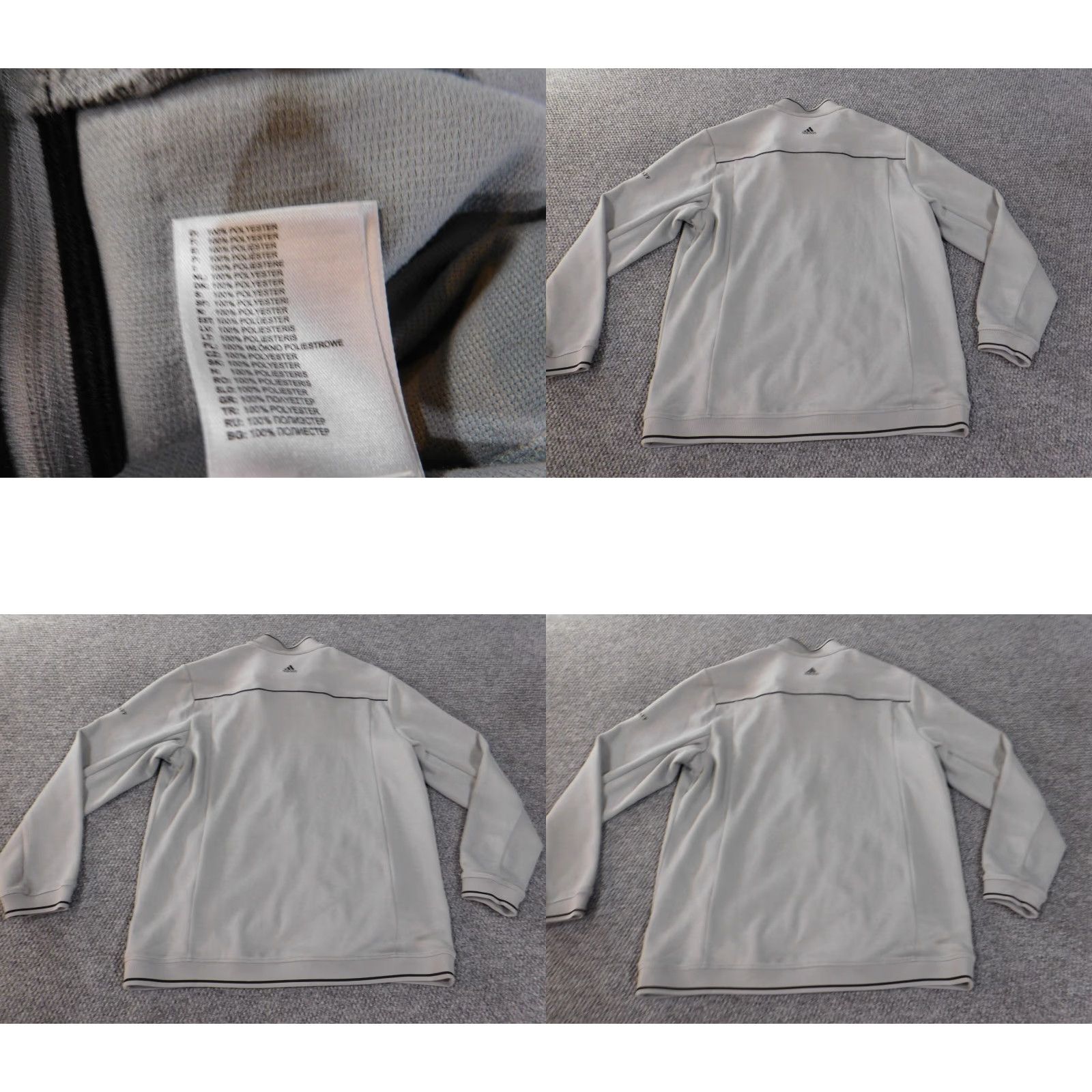 Adidas Adidas Jacket Mens L Gray Full Zip Logo Classic Golf Polyester Jersey Mid-Length" Size US L / EU 52-54 / 3 - 8 Thumbnail