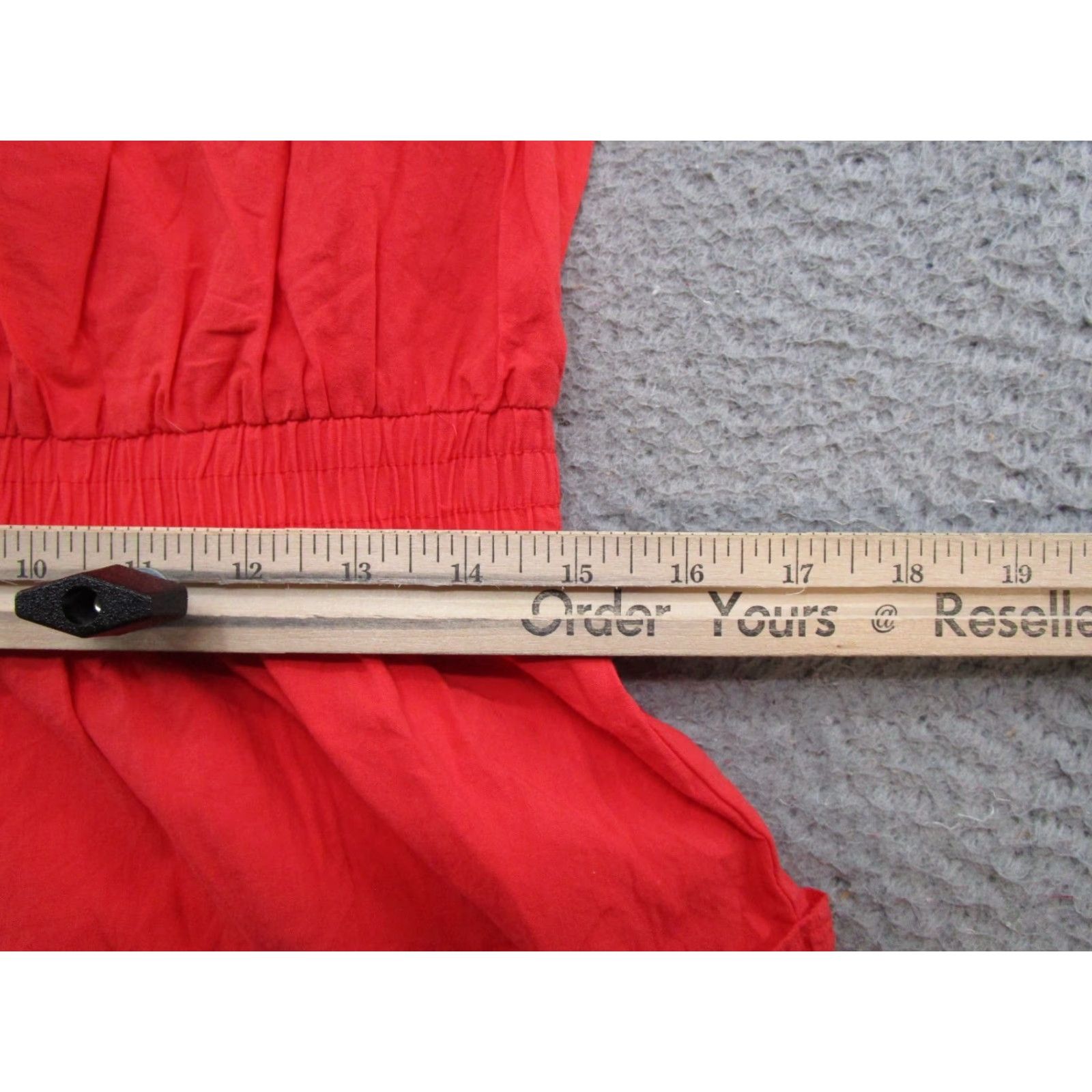 Vintage Pinch Dress Women’s SZ L Red Sleeveless Shift Button Front Tiered Elastic Waist Flutter Sleeve Bohemian Casual Party Wedding Long Dress Size L / US 10 / IT 46 - 7 Thumbnail