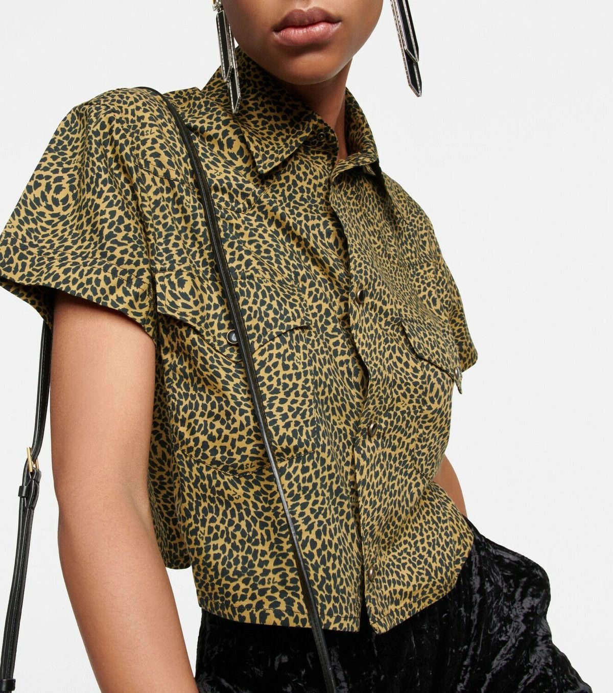 Saint Laurent Paris o1y0126 Patterned Shirt in Camel/Black Size M / US 6-8 / IT 42-44 - 2 Thumbnail