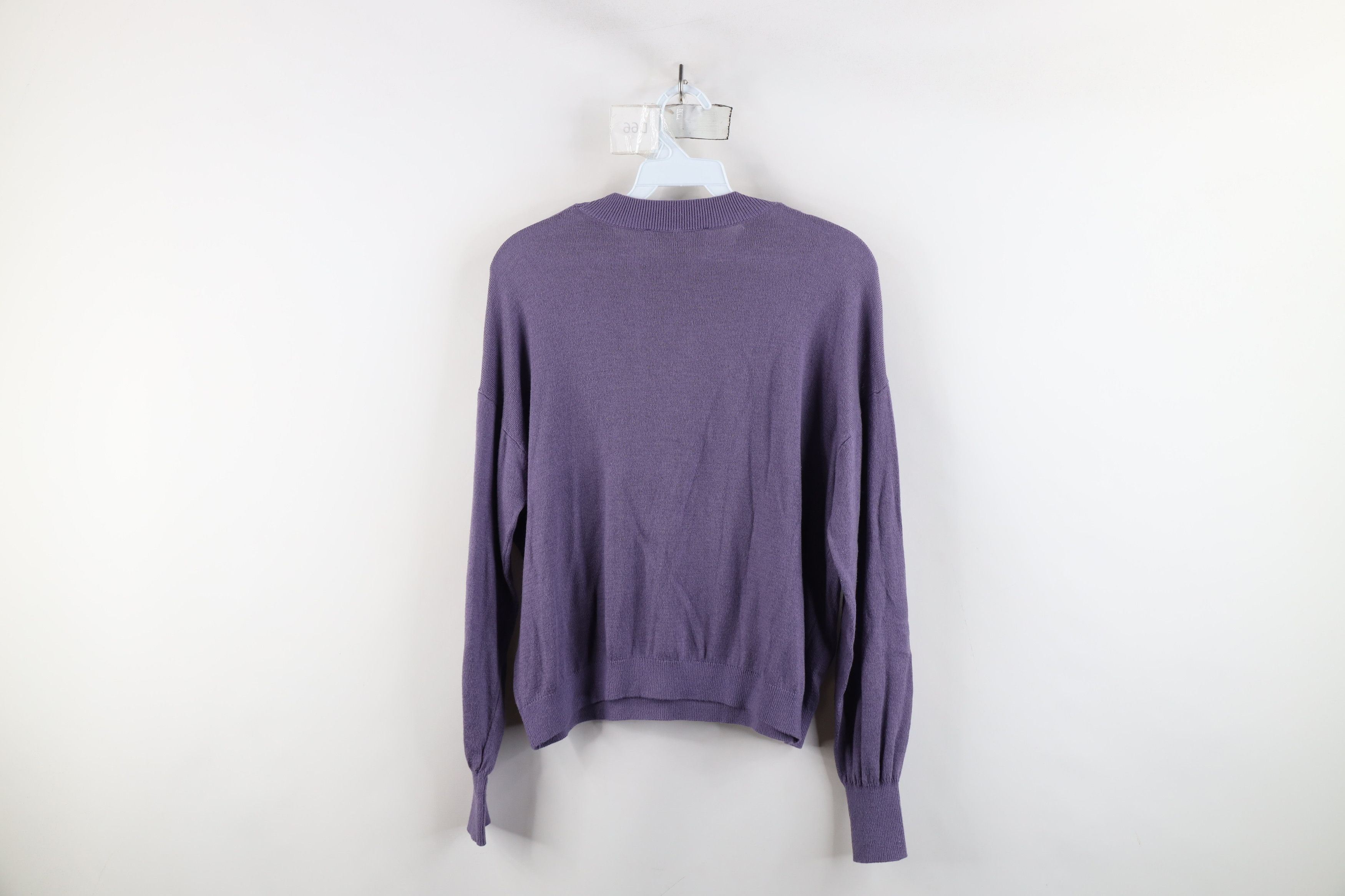 Magaschoni × Vintage Magaschoni Blank Lightweight Cropped Knit Sweater Purple Size M / US 6-8 / IT 42-44 - 10 Thumbnail